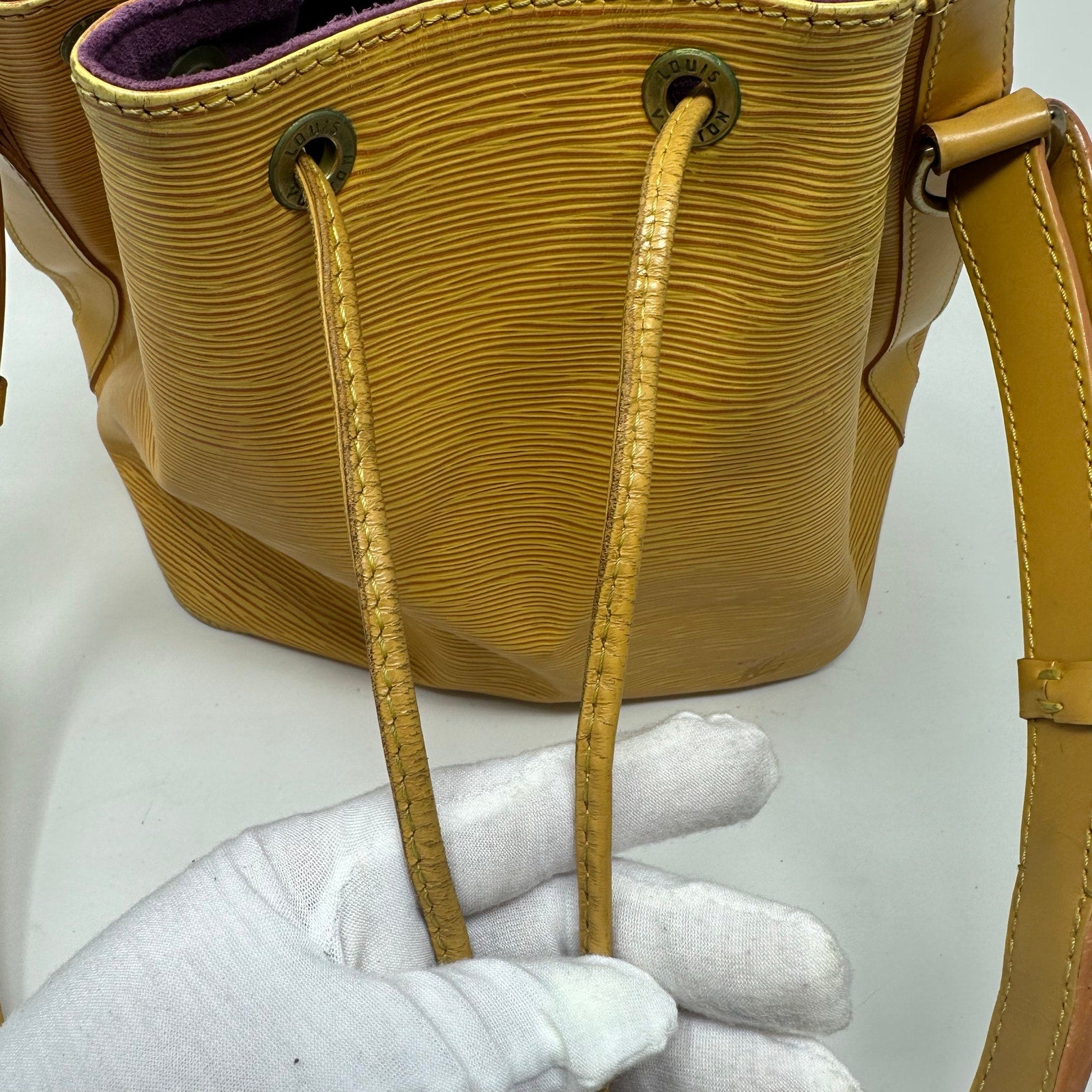 Louis Vuitton LV Petit Noe Epi Yellow Bag Drawstring Bucket Shoulder Bag