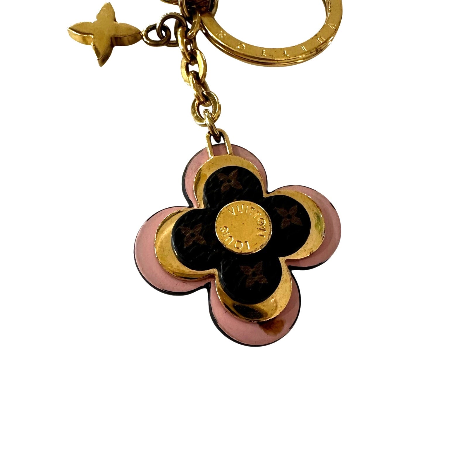 Louis Vuitton LV Porte Cles Blooming Flowers BB Bag Charm Keychain Pinks