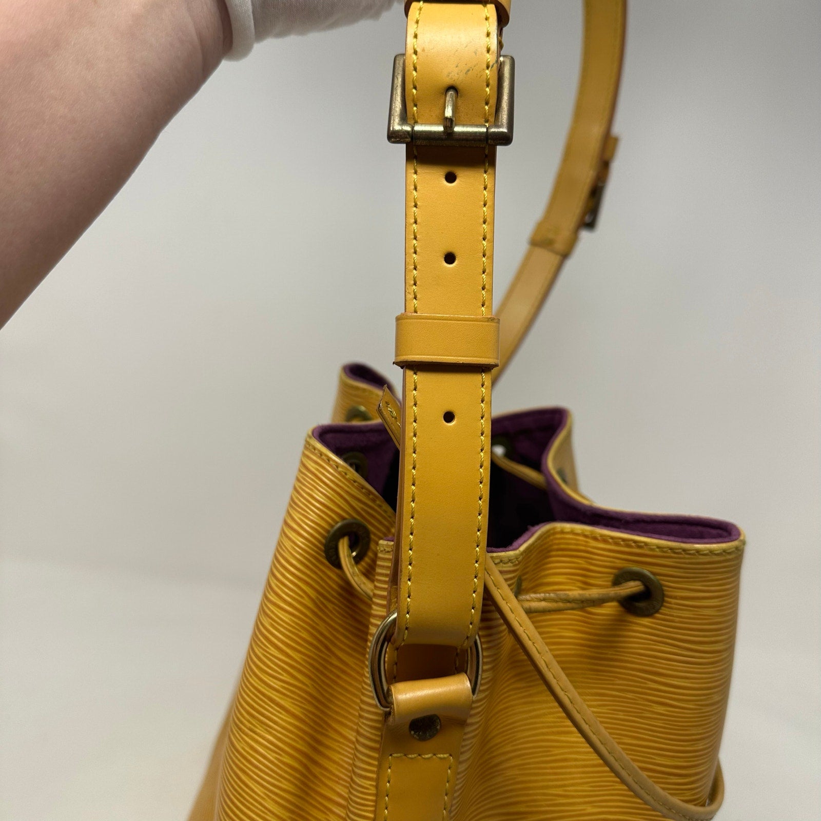 Louis Vuitton LV Petit Noe Epi Yellow Bag Drawstring Bucket Shoulder Bag