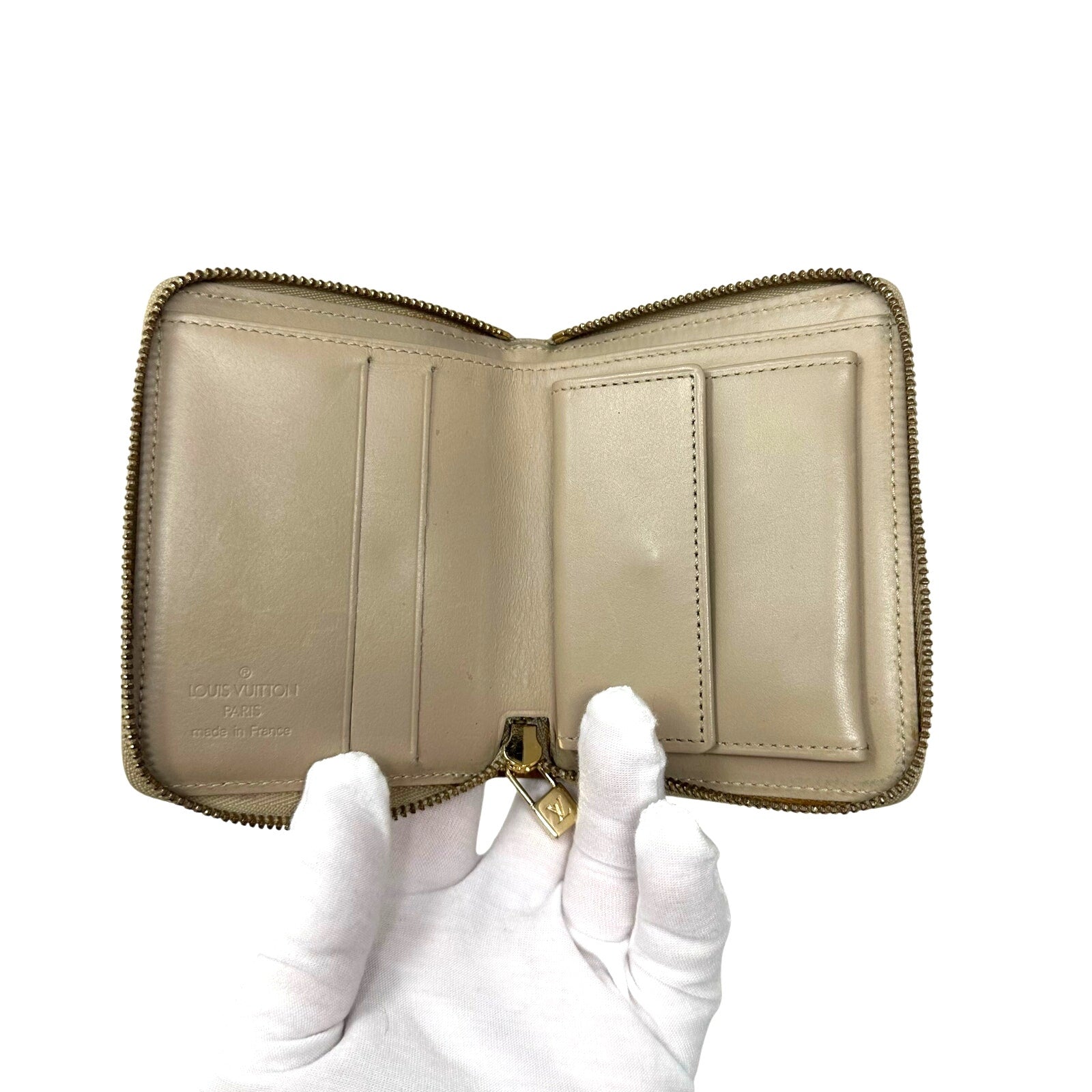 Louis Vuitton LV Monogram Vernis Zippy Coin Purse Wallet Yellow