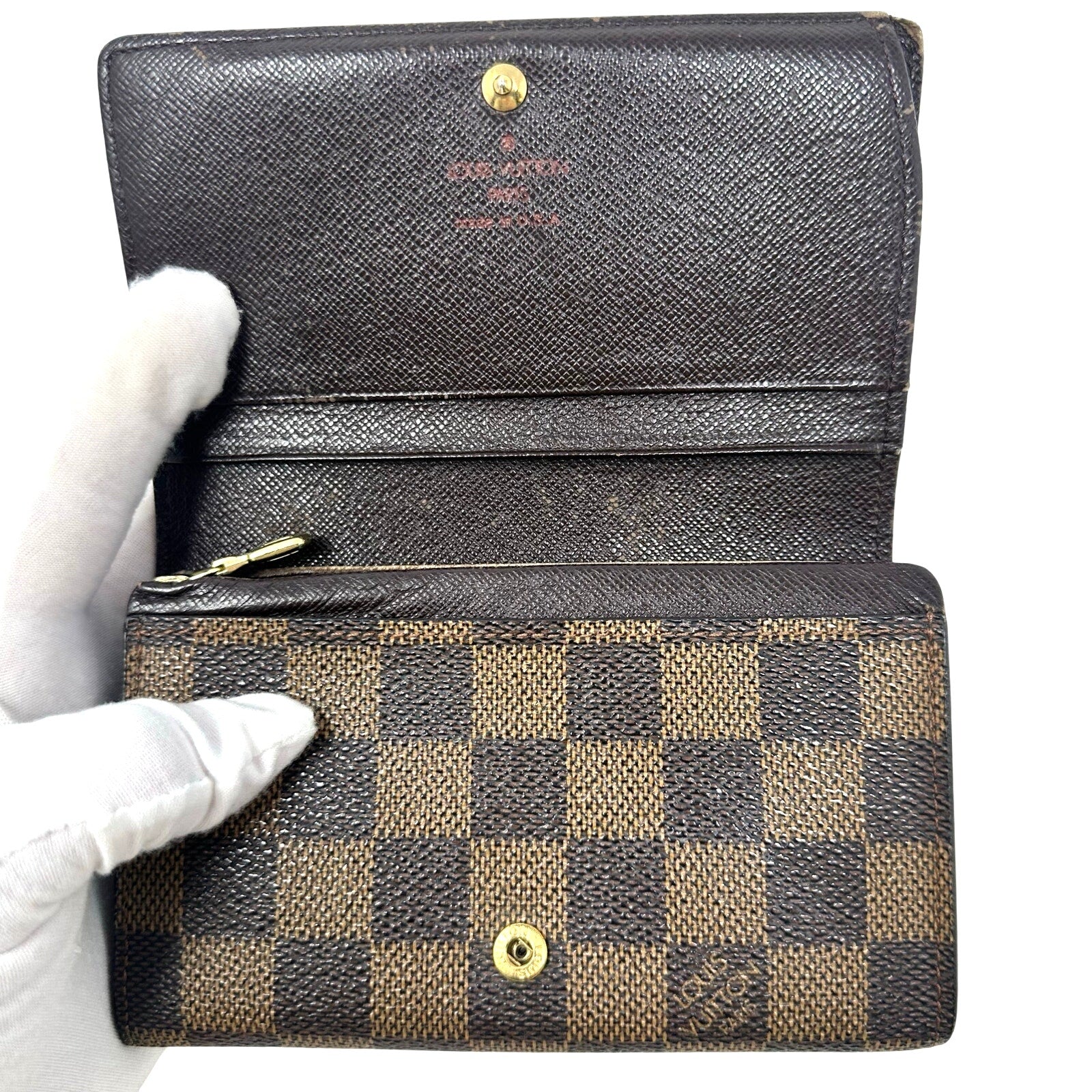 Louis Vuitton LV Damier Ebene Porte Monnaie Tresor Wallet