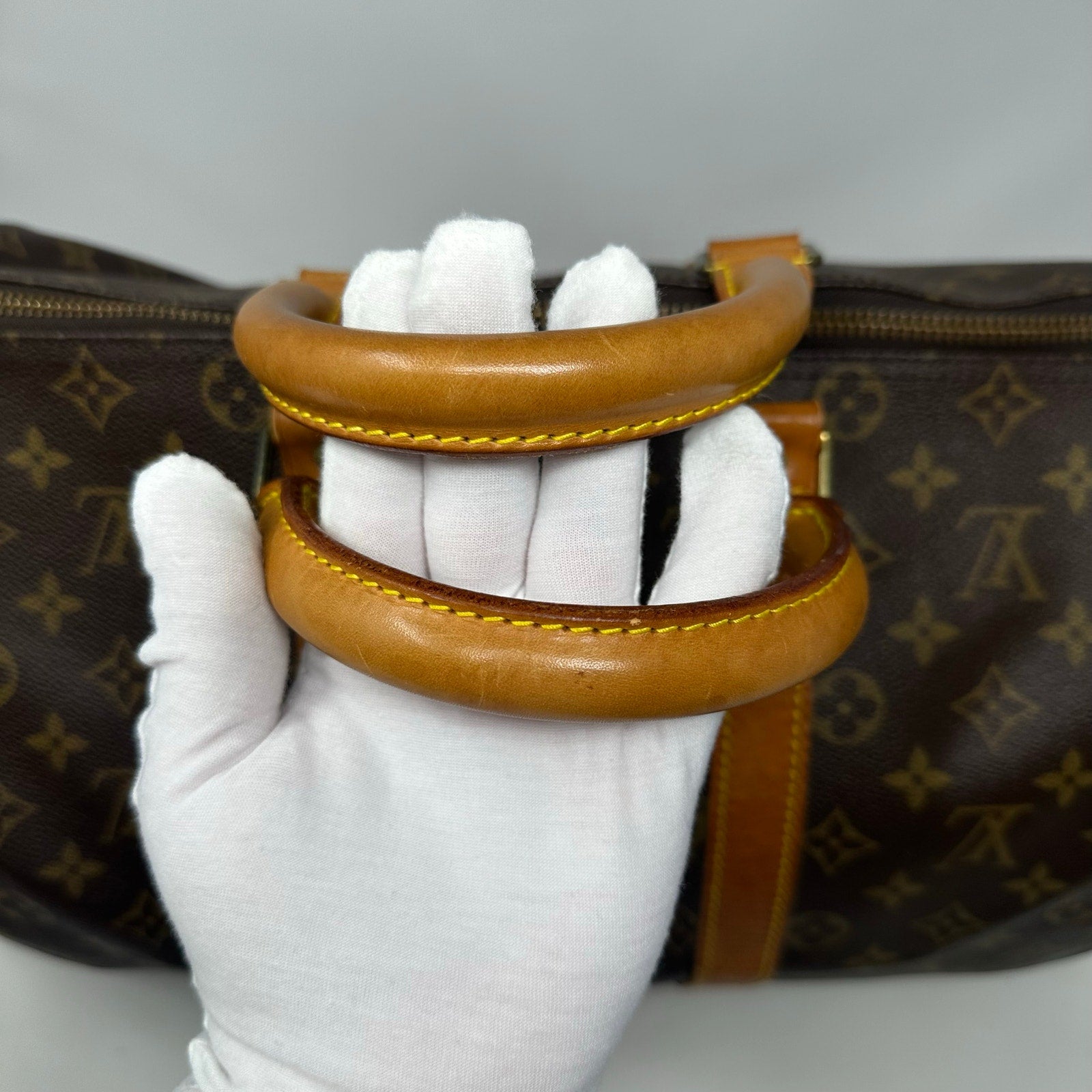 Louis Vuitton LV Monogram Keepall 45 Bandoulier Bando Bag Duffle