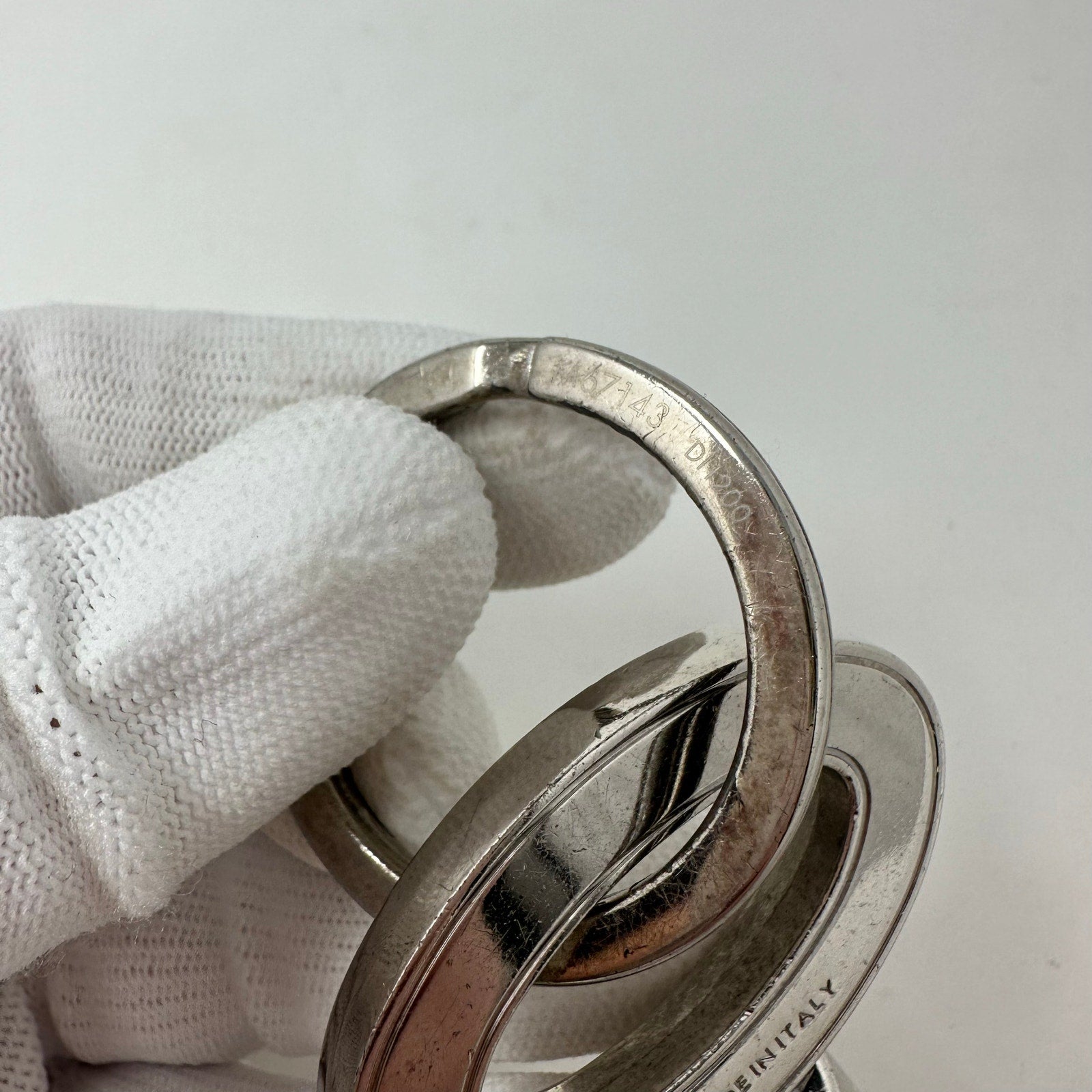Louis Vuitton LV Porte Cles Travel Key Holder Keychain Silver