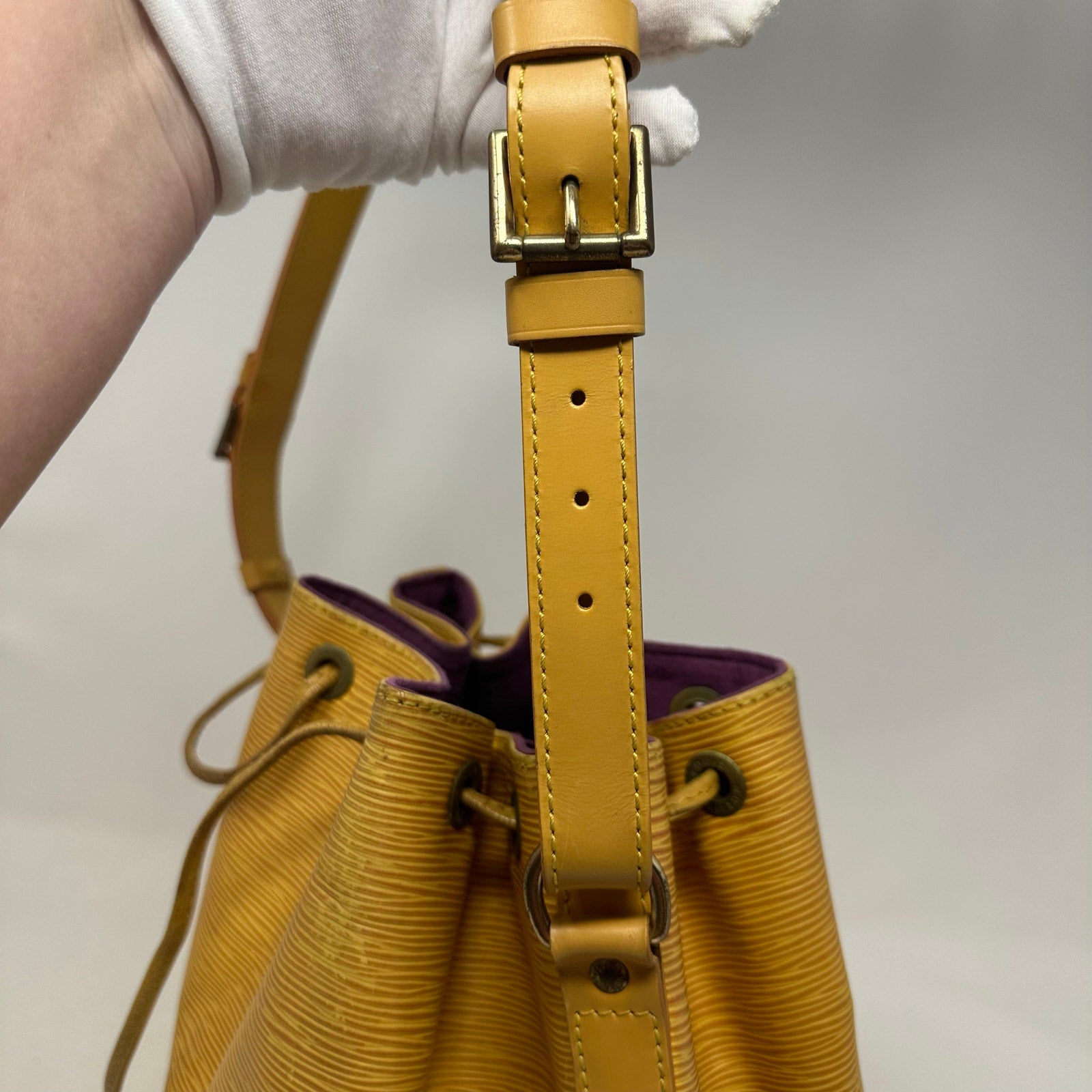 Louis Vuitton LV Petit Noe Epi Yellow Bag Drawstring Bucket Shoulder Bag
