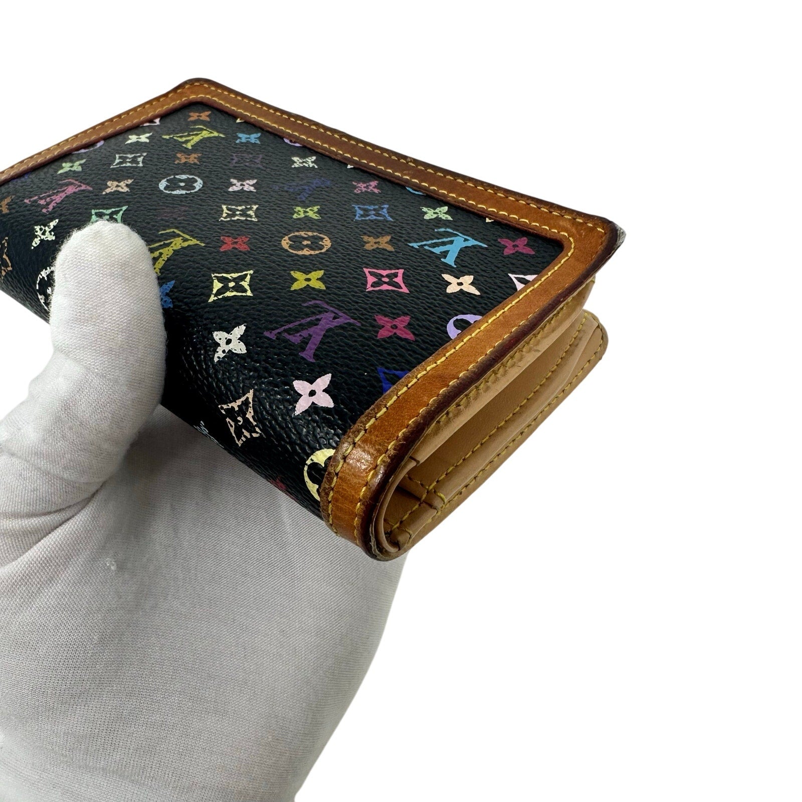 Louis Vuitton LV Black Murakami Multicolor Monogram Kisslock Wallet
