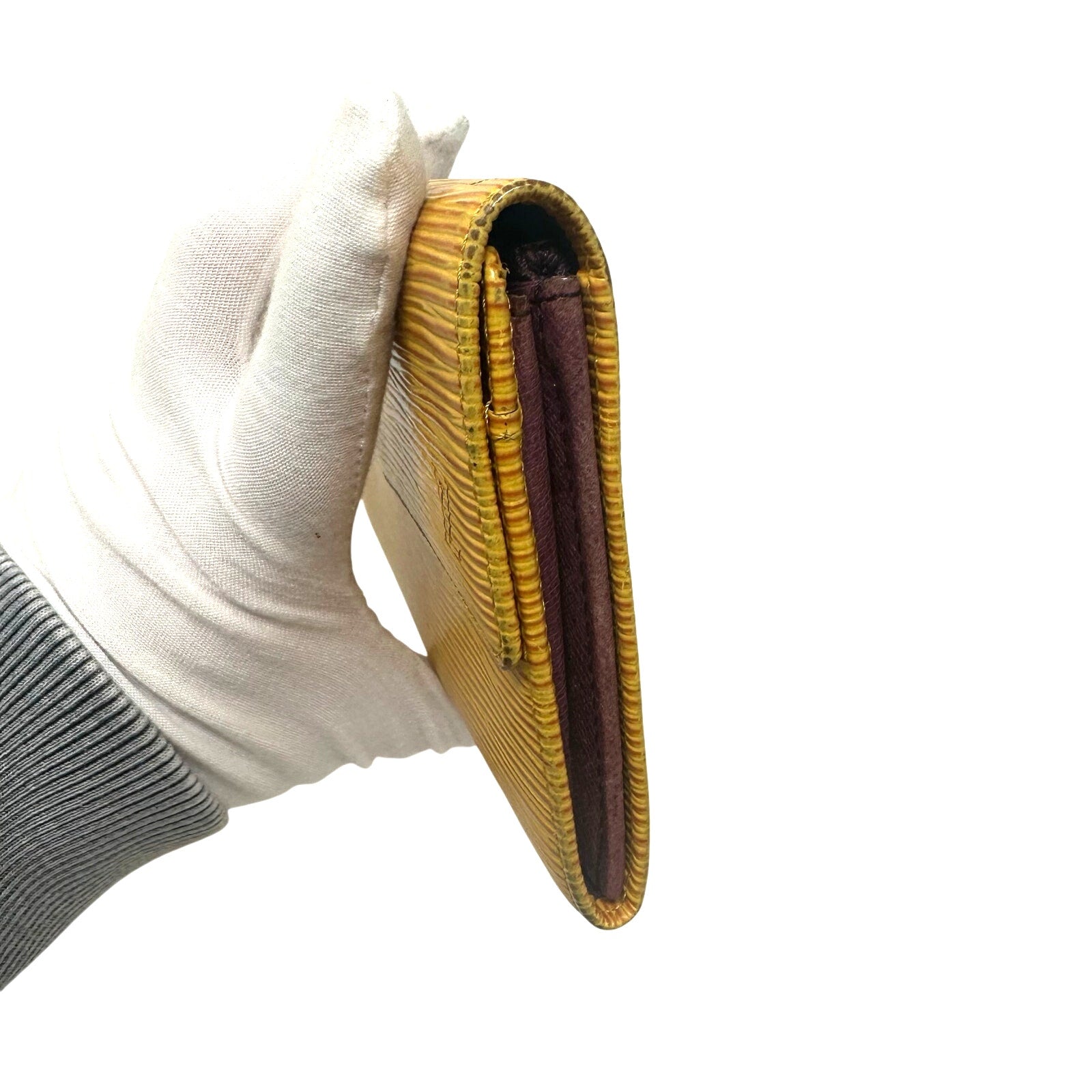 Louis Vuitton LV Epi Leather Sarah Wallet Yellow