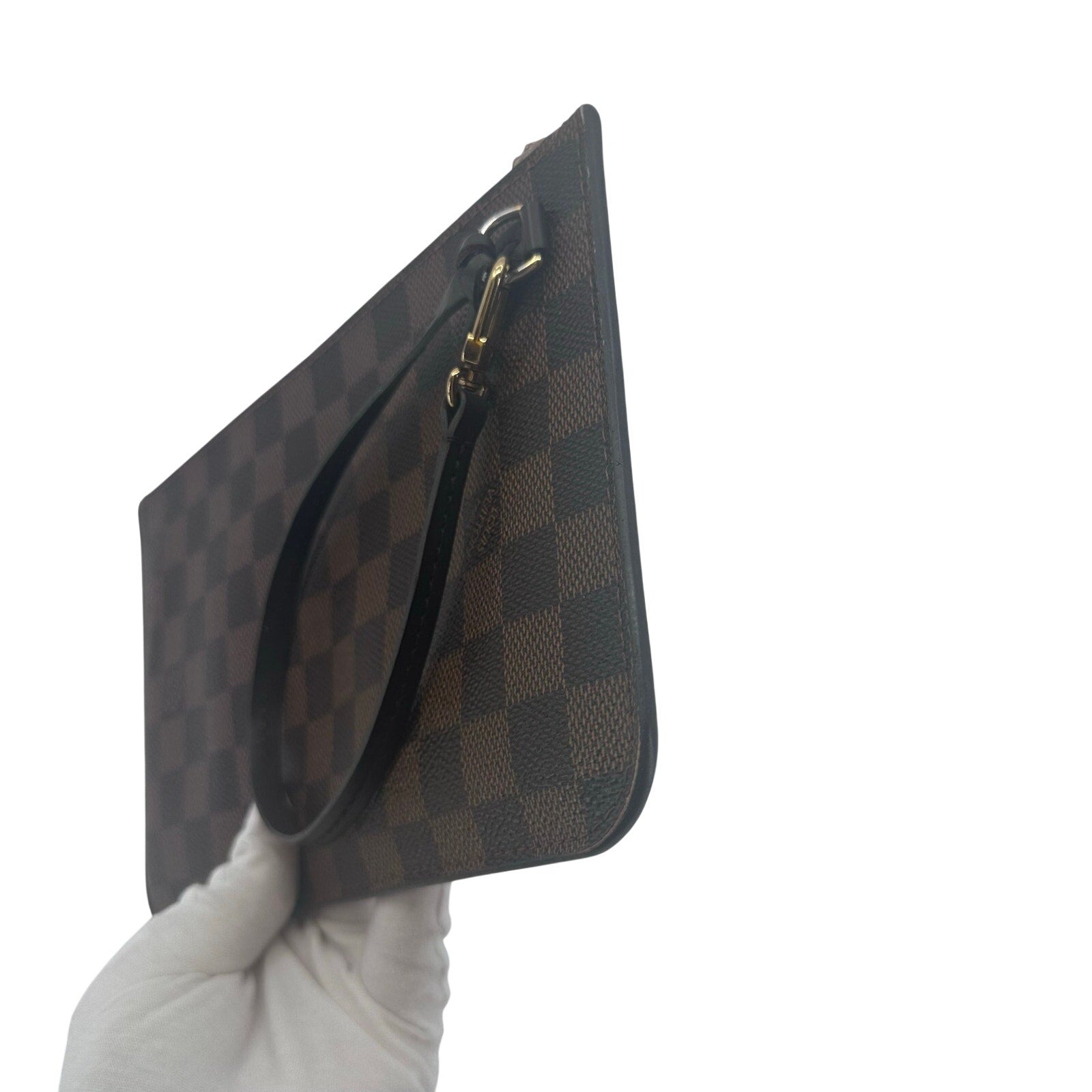 Louis Vuitton LV Damier Ebene Neverfull GM Pouch Clutch Rose Ballerine