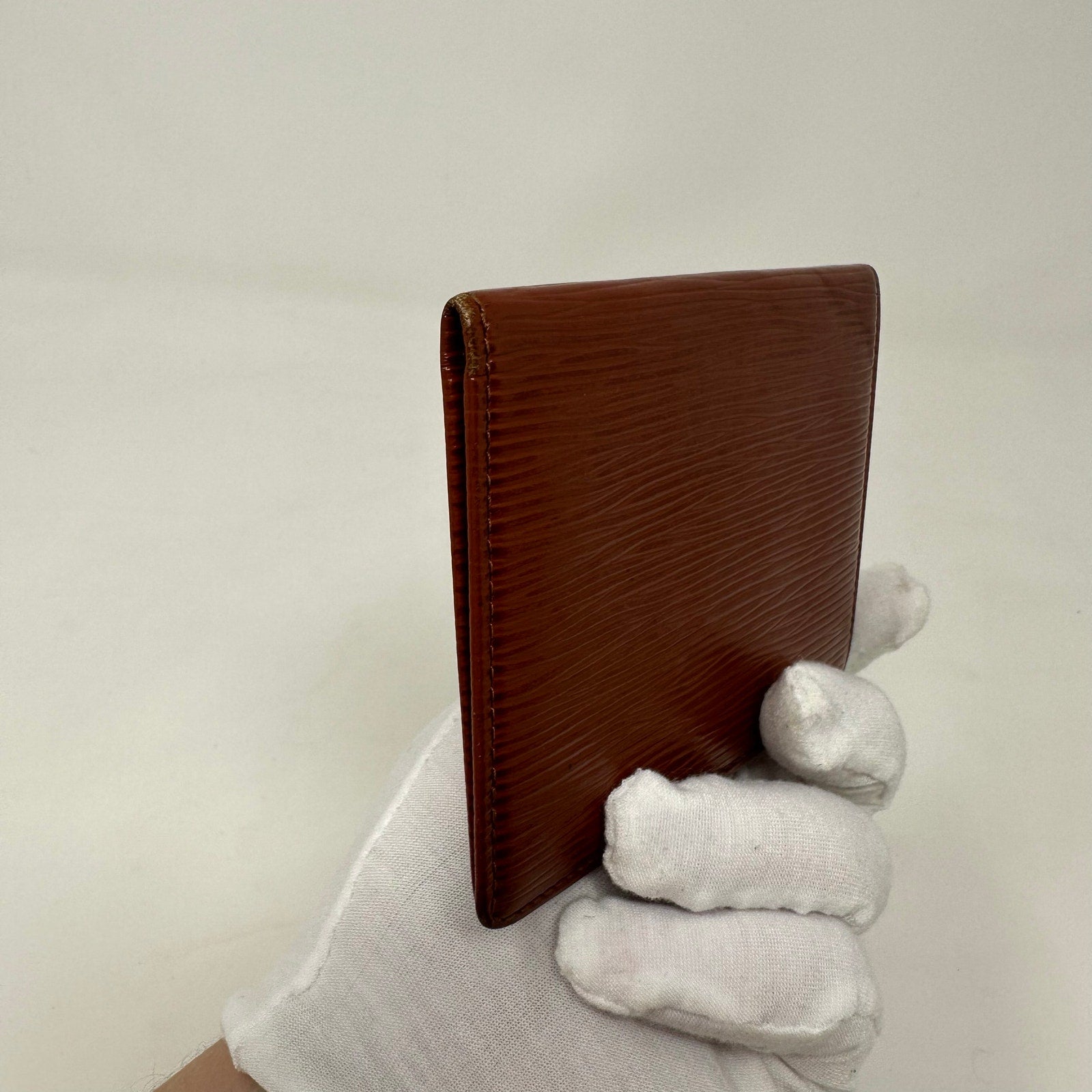 Louis Vuitton LV Epi Leather Card Case ID Holder Brown