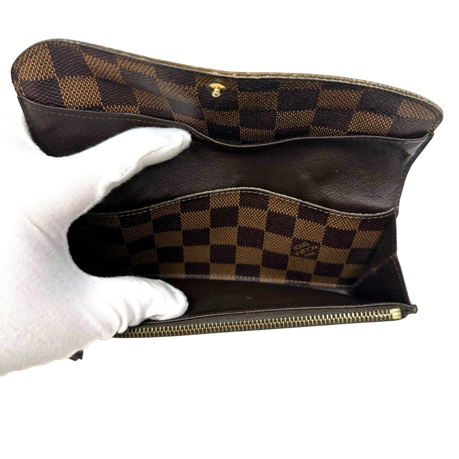 Louis Vuitton LV Damier Ebene Emilie Long Wallet