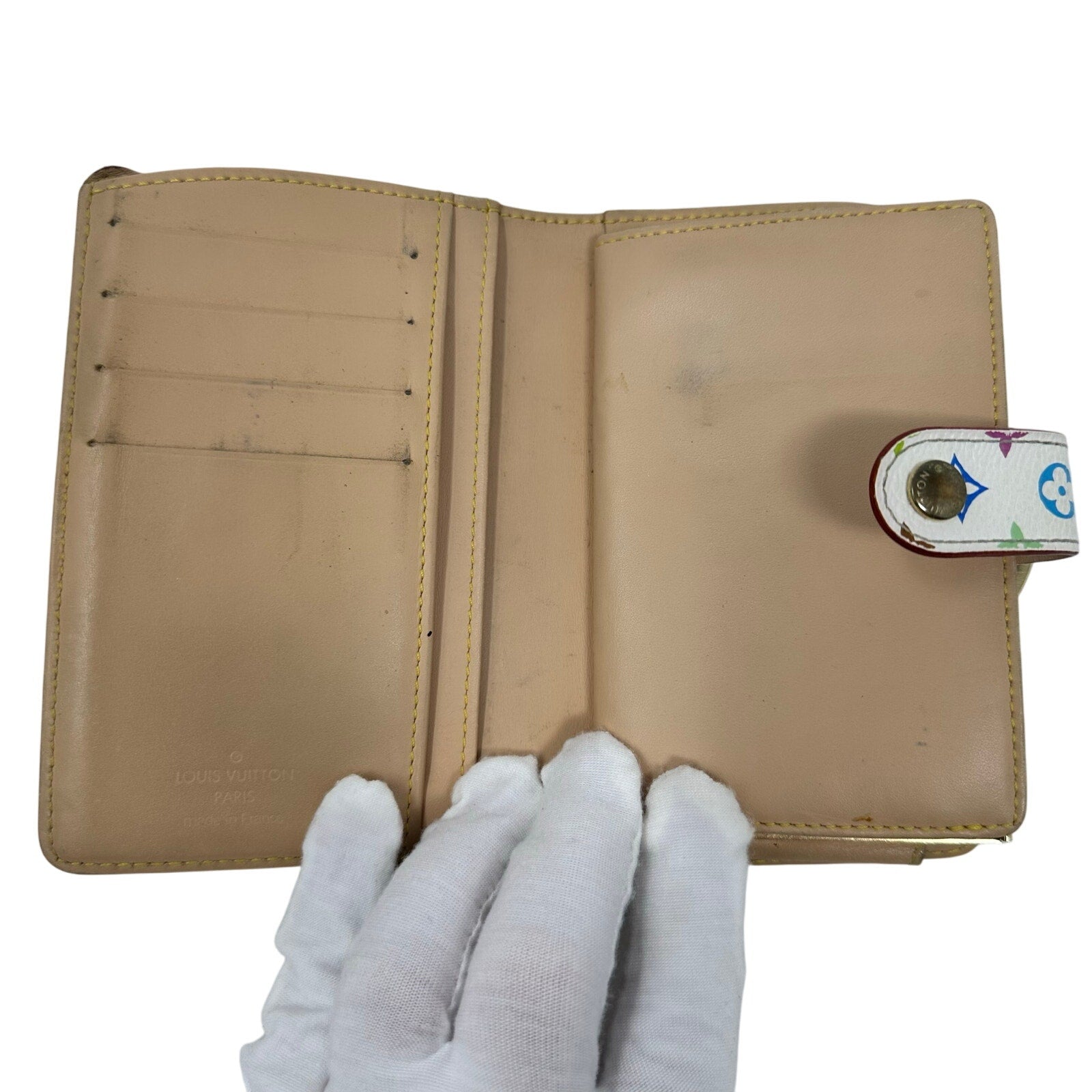 Louis Vuitton LV White Murakami Multicolor Monogram Kisslock Wallet
