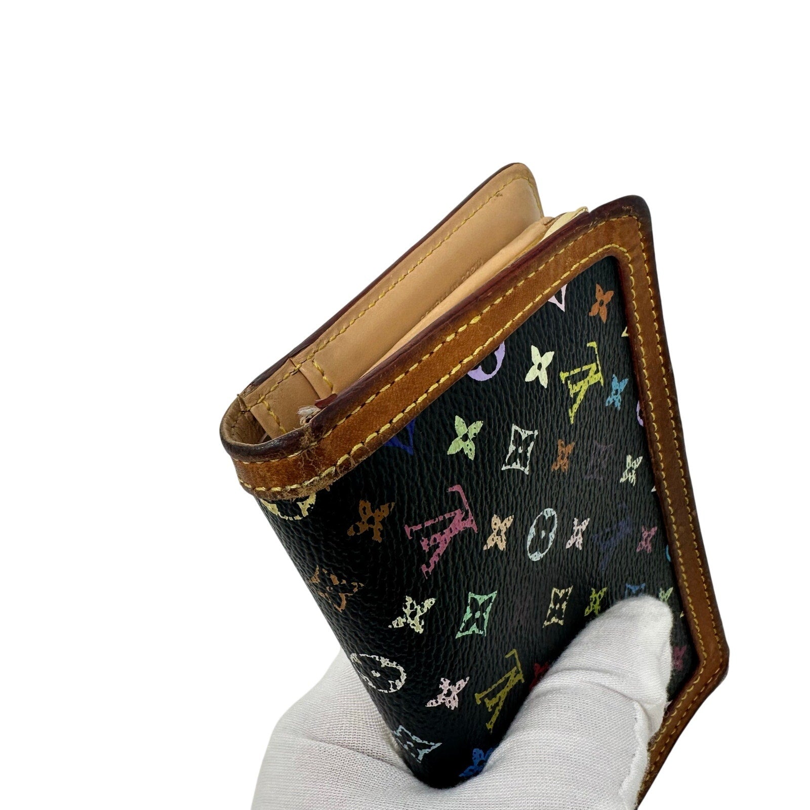 Louis Vuitton LV Black Murakami Multicolor Monogram Kisslock Wallet