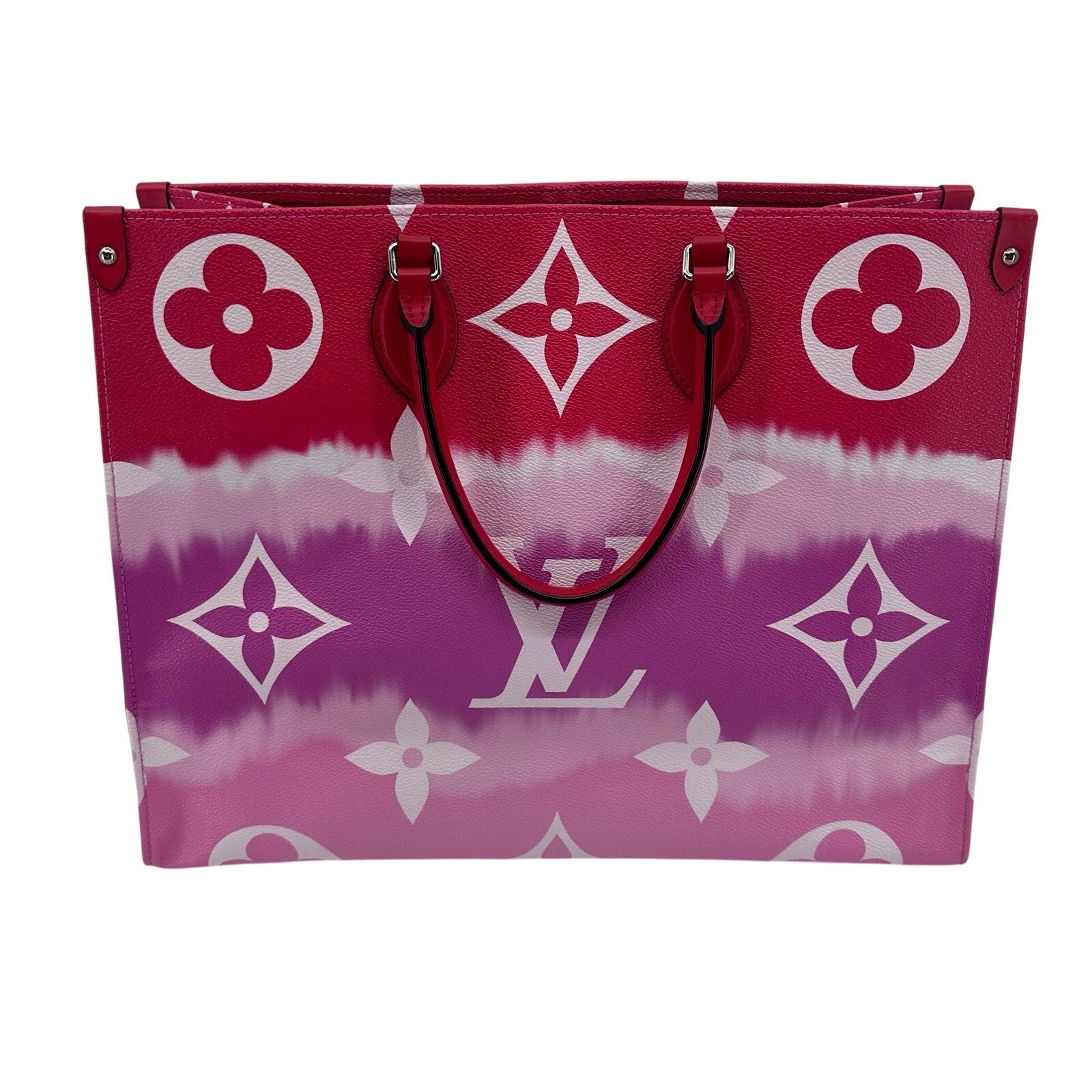 Louis Vuitton LV Monogram Escale Onthego GM Rouge Red Pink Tote Bag Full Set