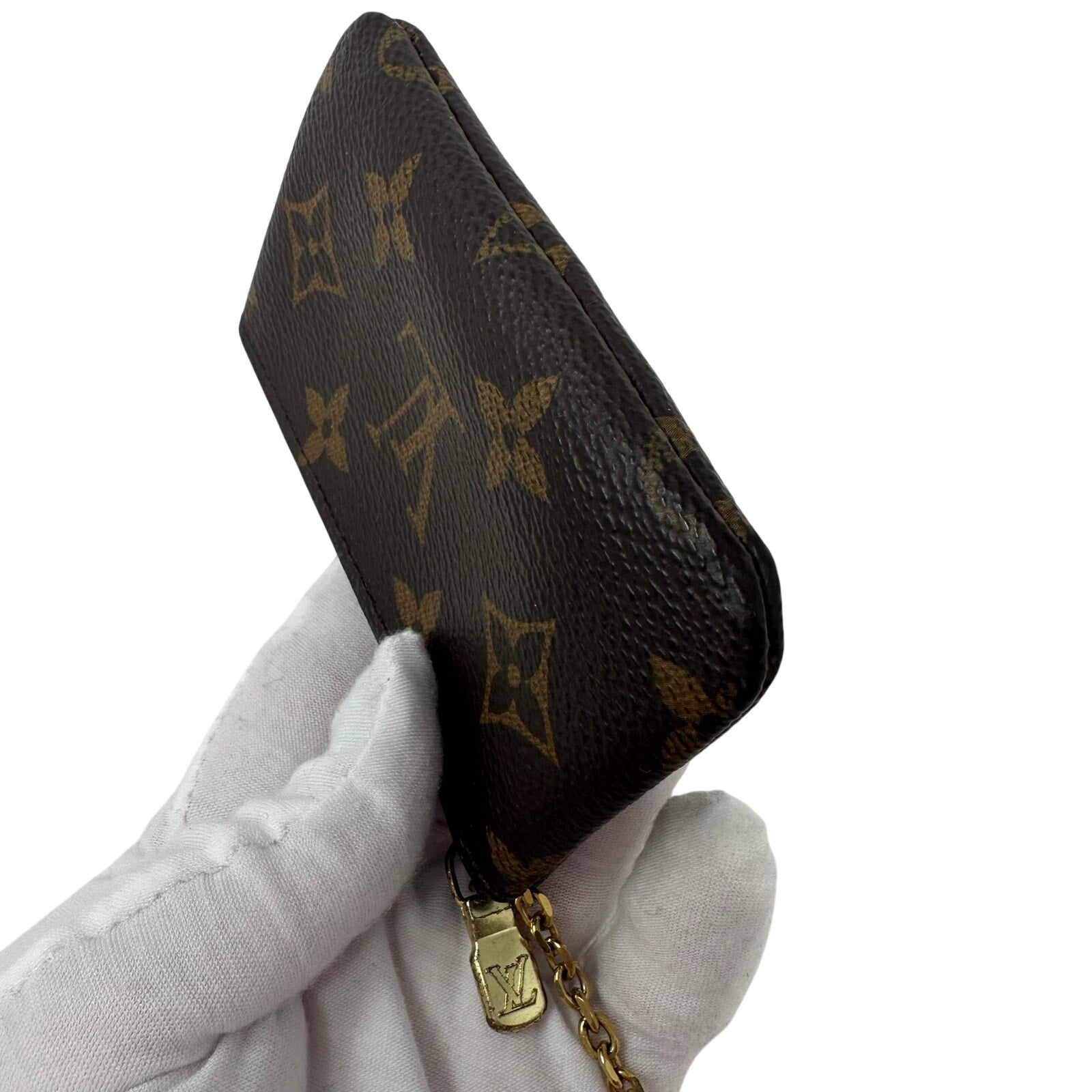 Louis Vuitton LV Monogram Key Coin Cles Zip Pouch Keychain
