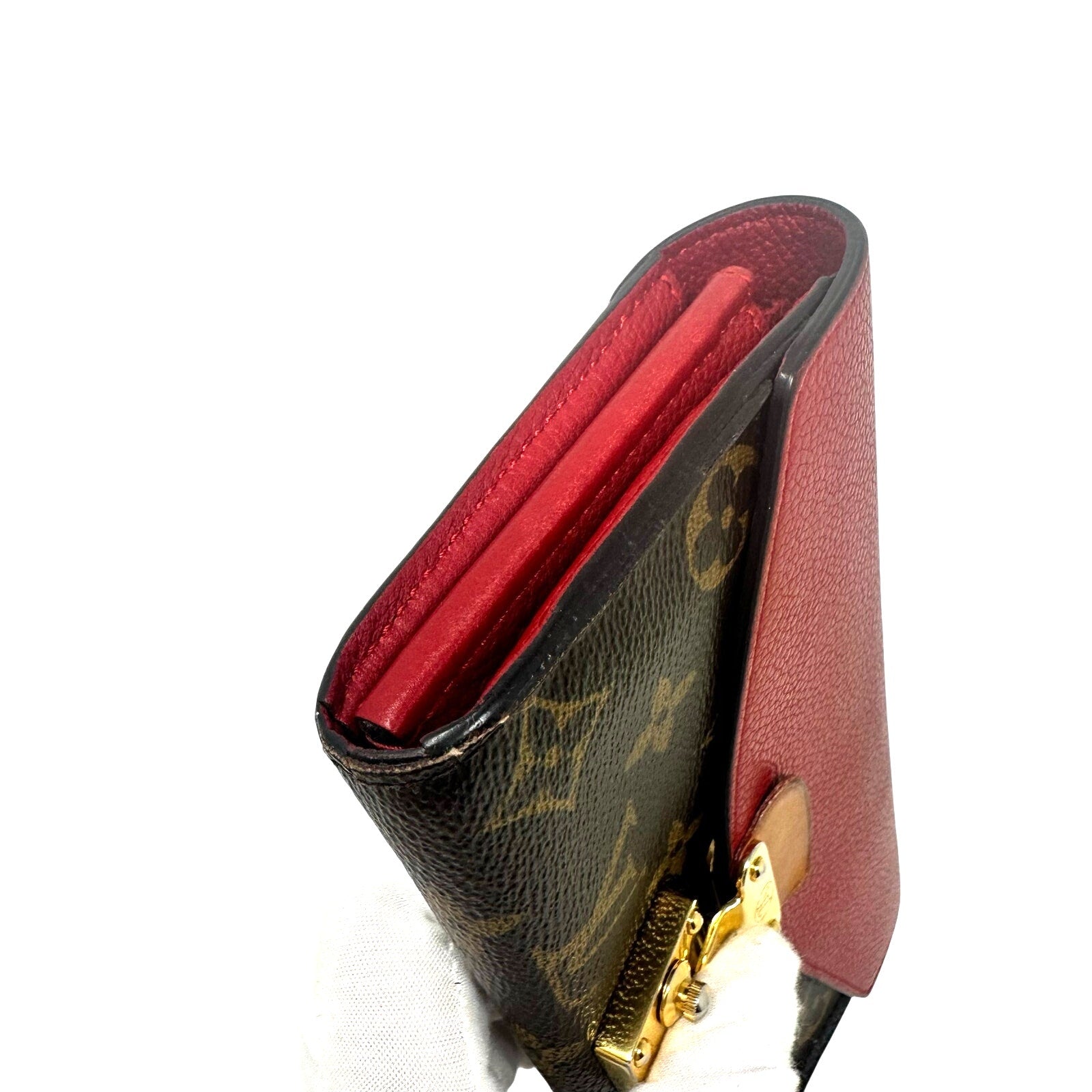 Louis Vuitton LV Monogram Red Pallas Long Wallet