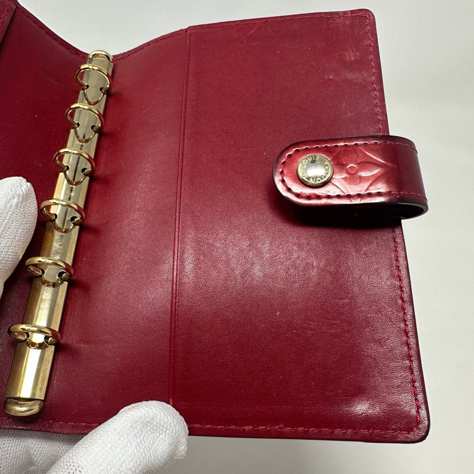 Louis Vuitton LV Agenda PM Cover Vernis Dark Red