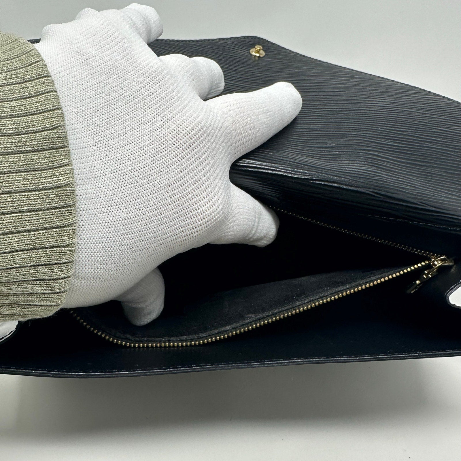 Louis Vuitton LV Art Deco Epi Leather Black Clutch Bag