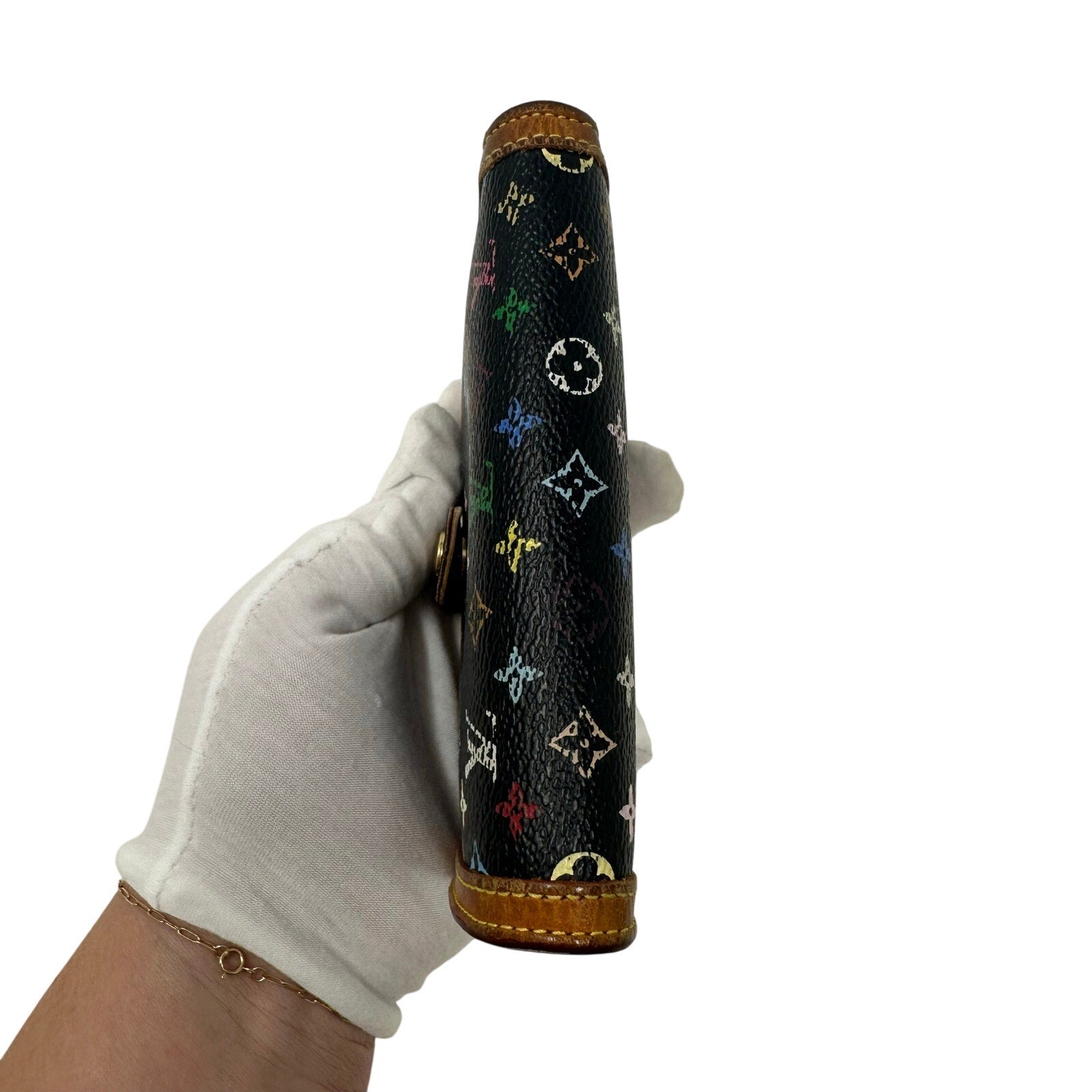 Louis Vuitton LV Black Murakami Multicolor Monogram Kisslock Wallet