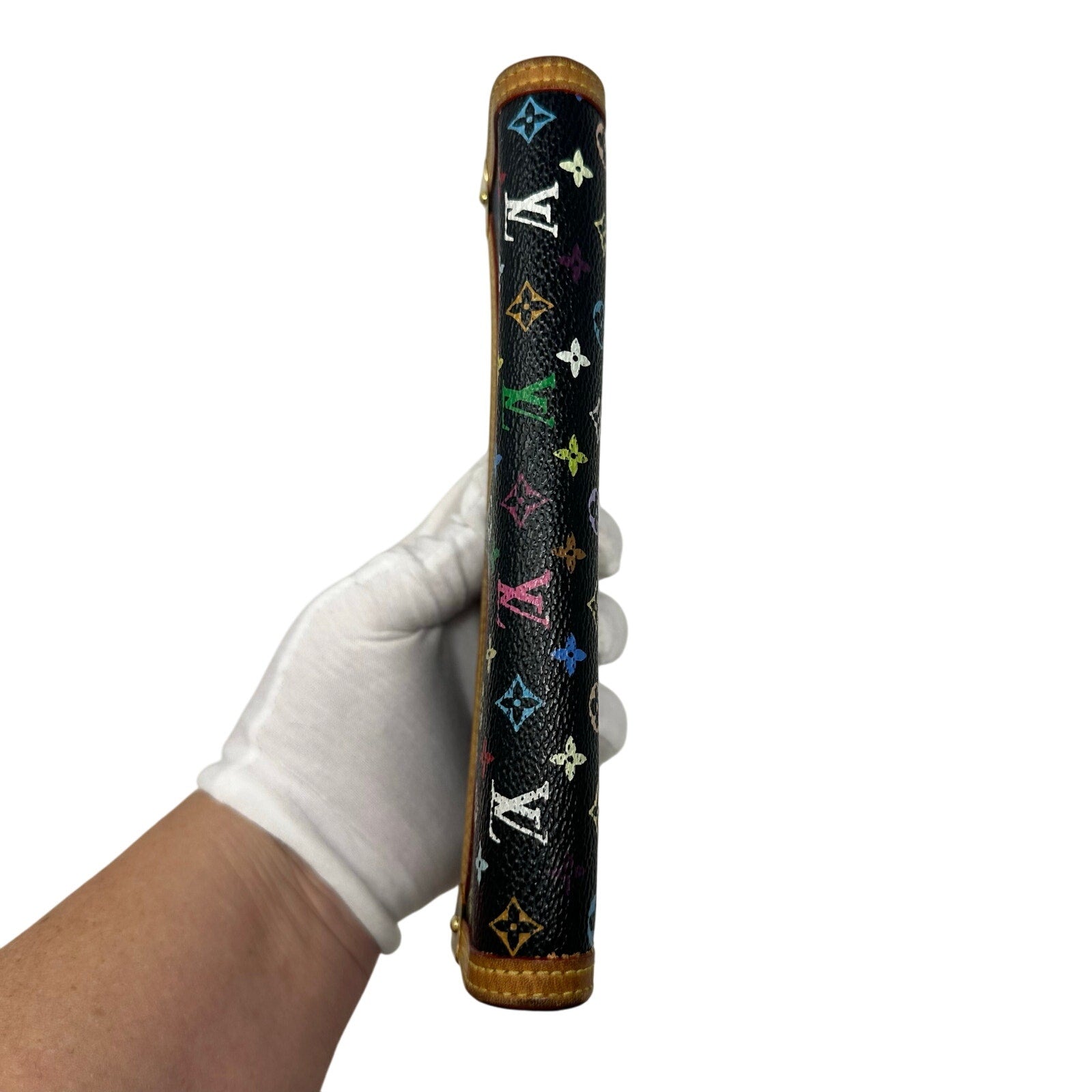 Louis Vuitton LV Black Murakami Multicolor Monogram Sarah International Wallet