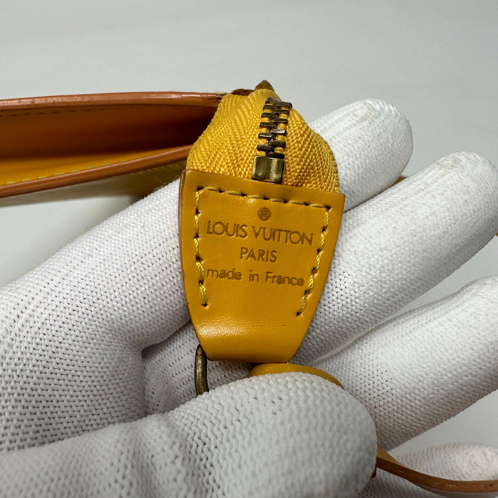 Louis Vuitton LV Yellow Epi Leather Pochette Accessoires Pouch