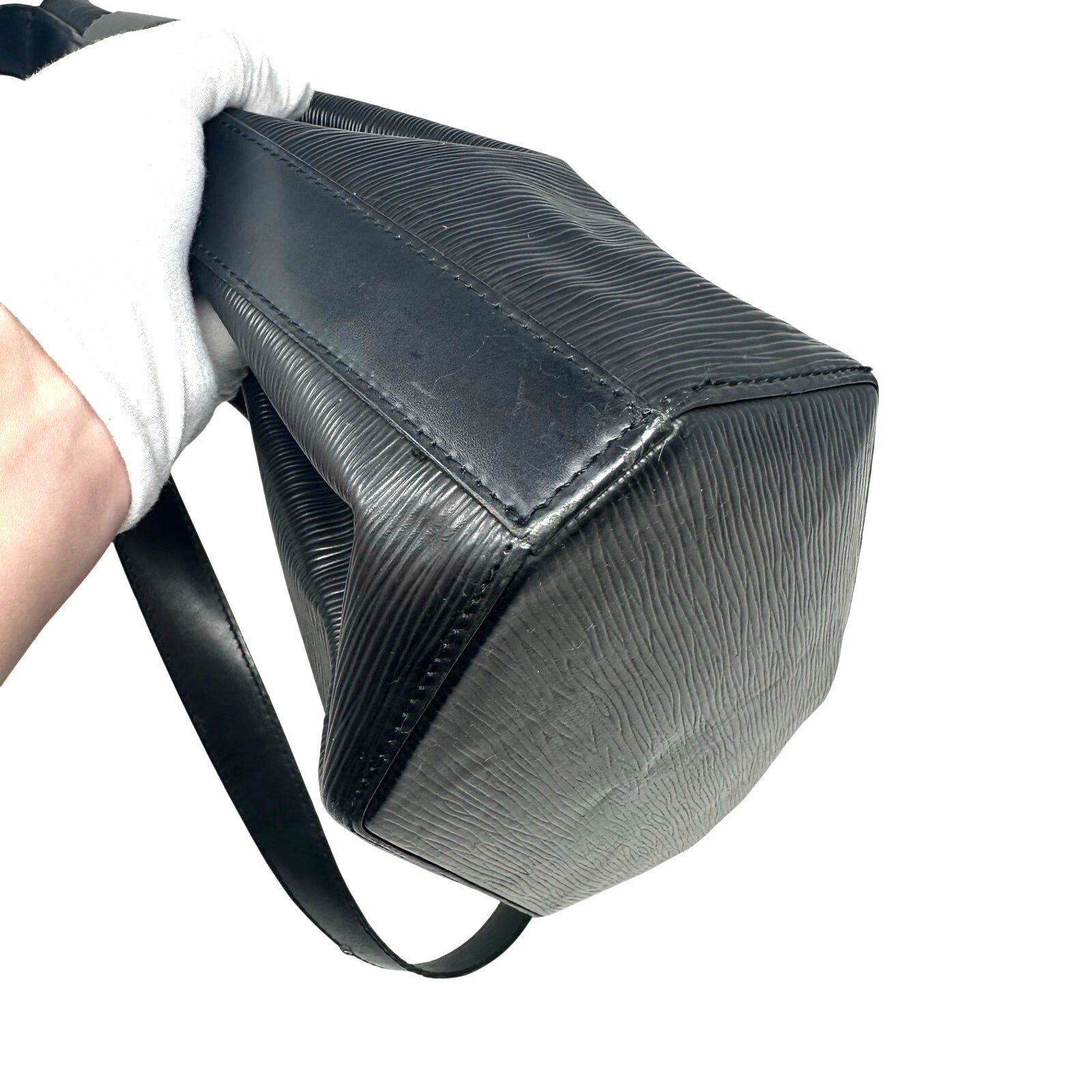 Louis Vuitton LV Sac DePaul Black Epi Leather Shoulder Bag