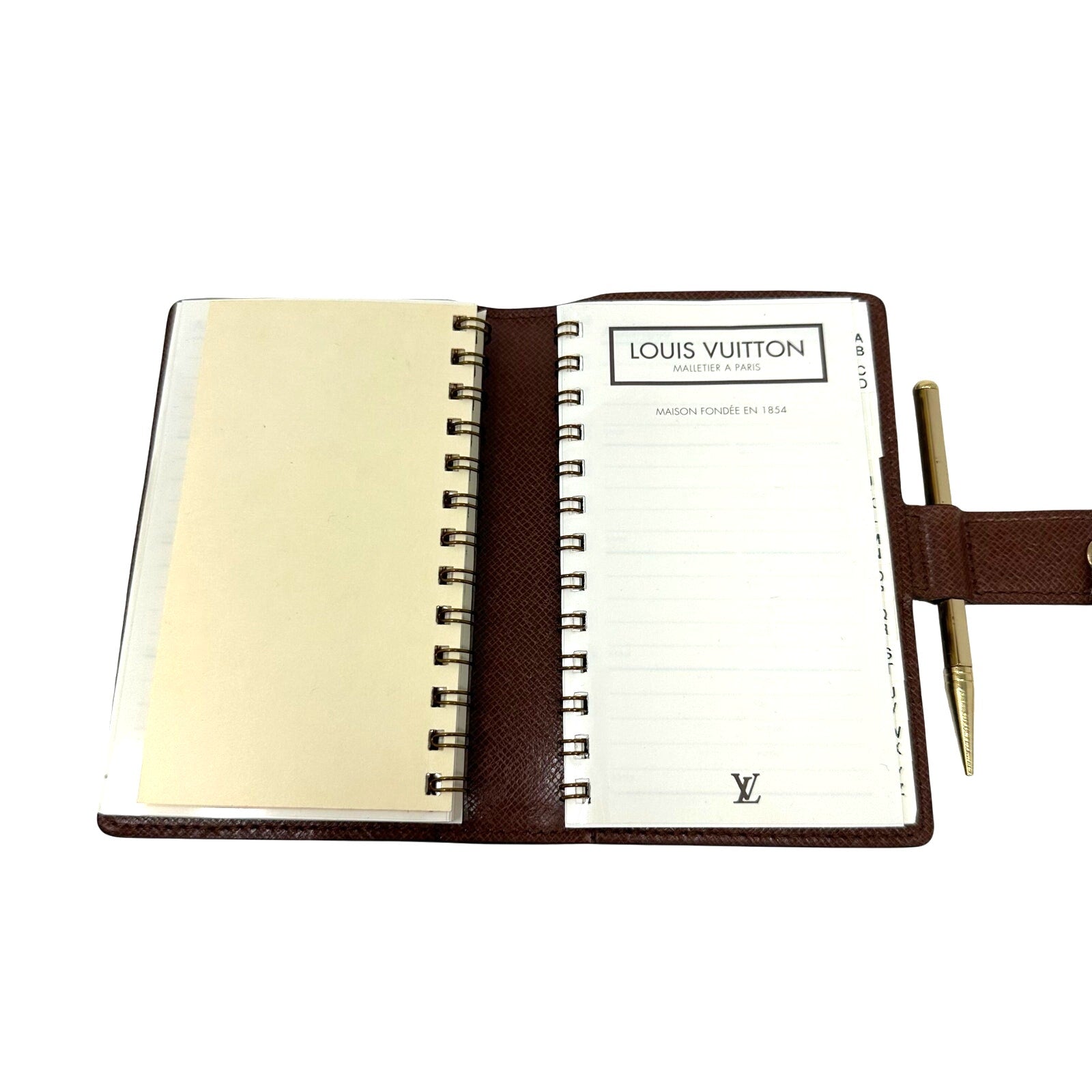 Louis Vuitton Monogram Mini Diary Cover Address Phone Book With Pencil
