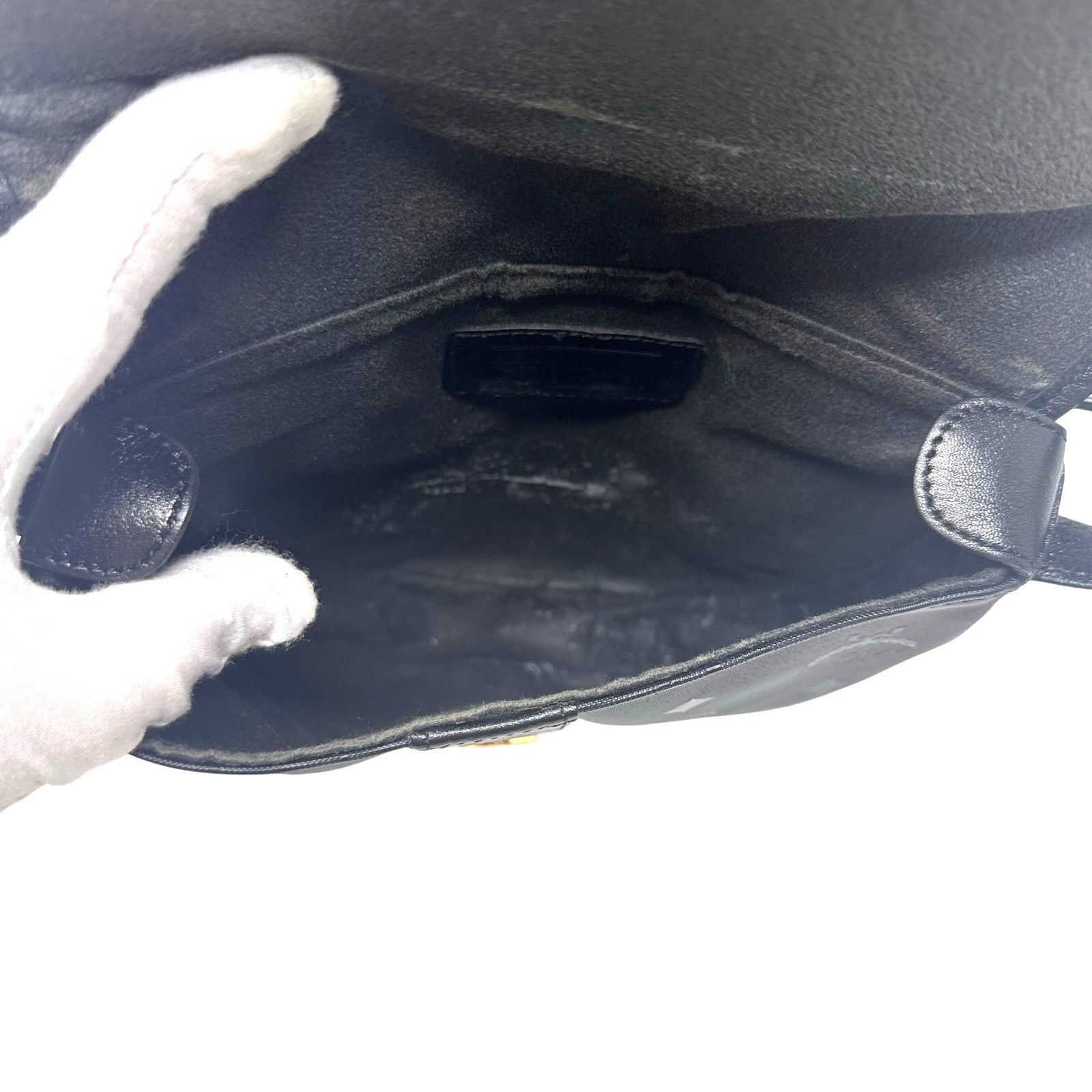 Vintage MCM Black Visettos Signature Crossbody Bag