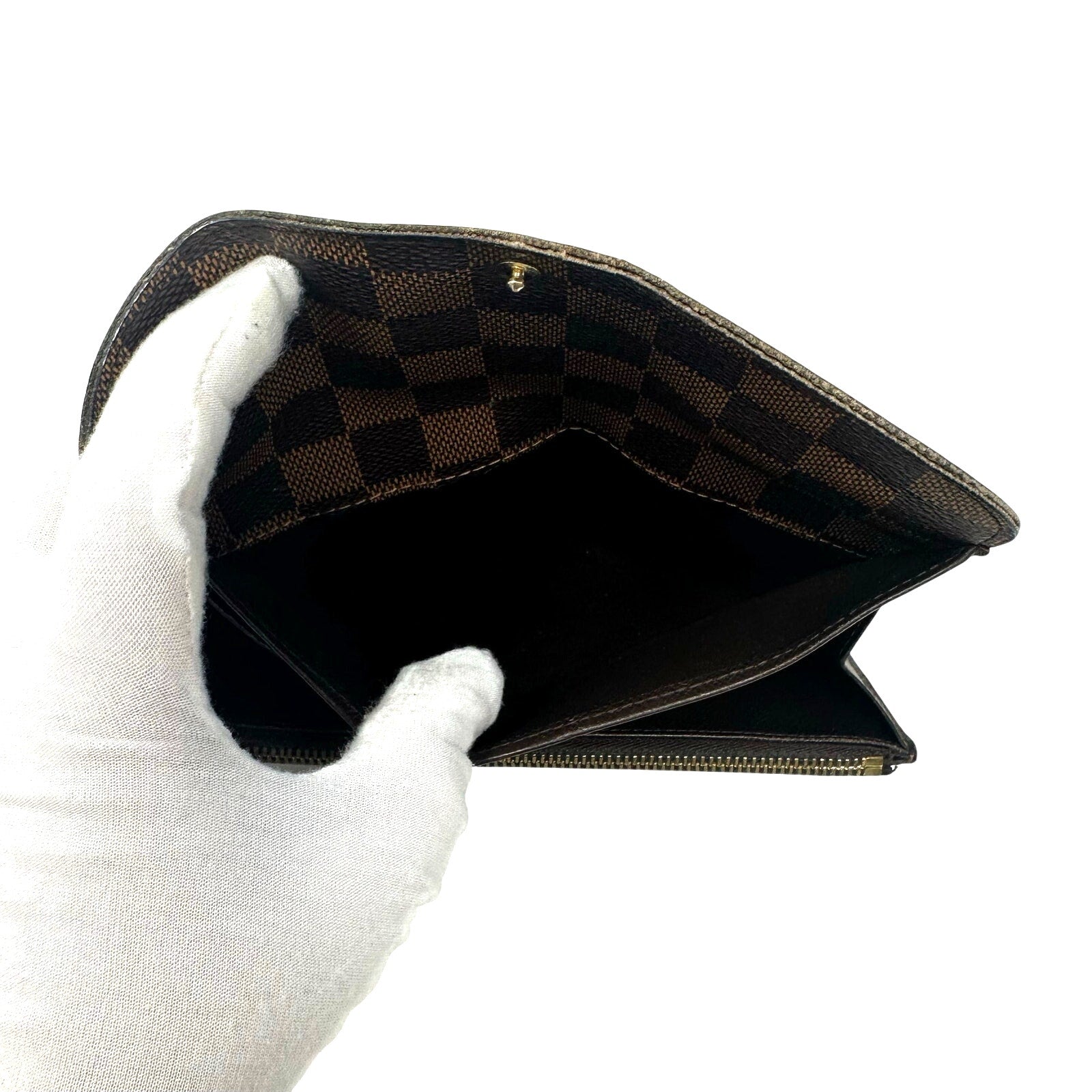 Louis Vuitton LV Damier Ebene Emilie Long Wallet