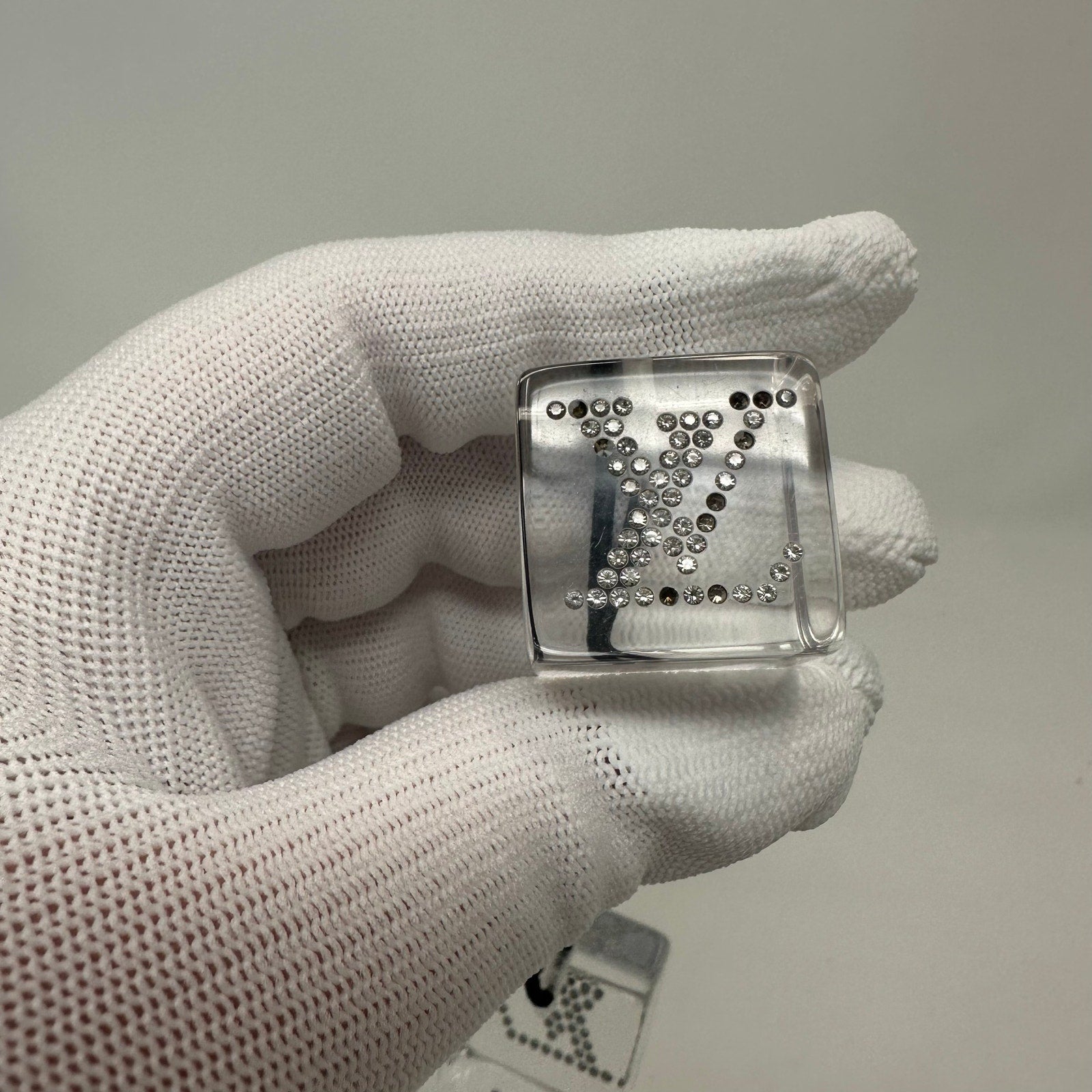 Louis Vuitton LV Transparent Hair Tie Bobbles Silver Clear