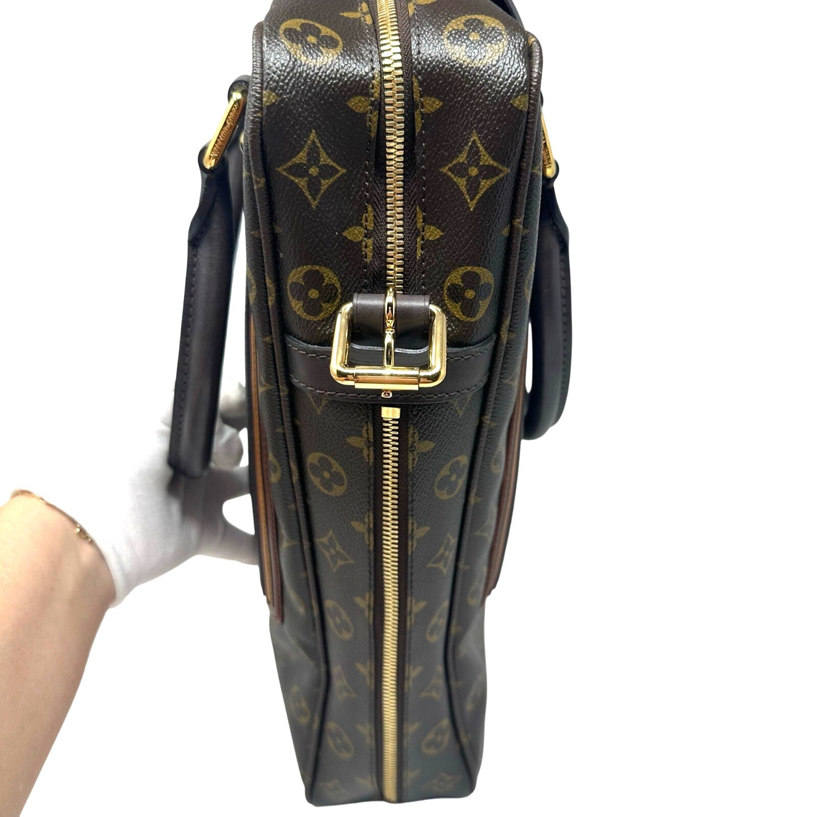 Louis Vuitton LV Monogram Bequia Porte Documents Vertical Bag