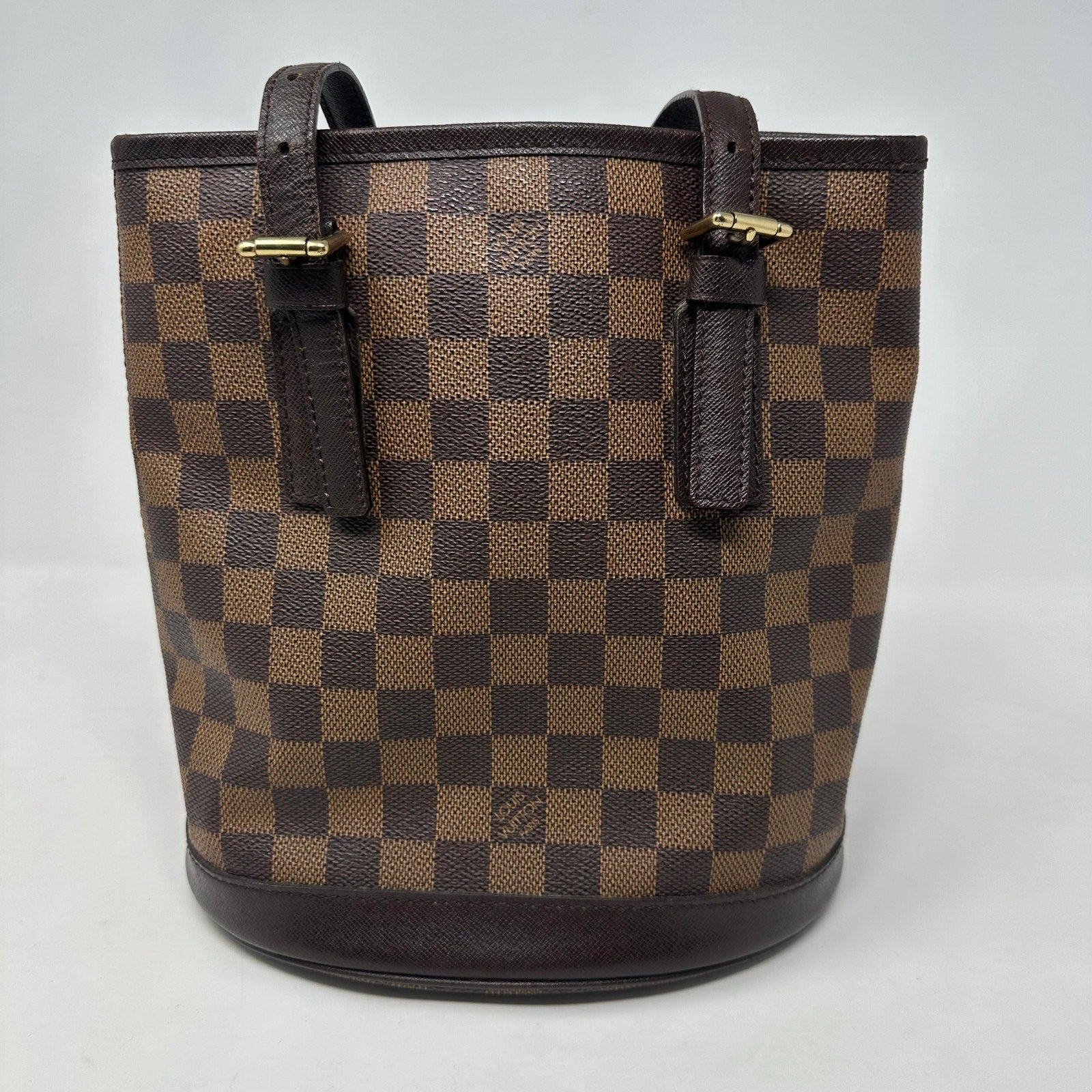 Louis Vuitton LV Damier Ebene Marais Bucket Tote Bag