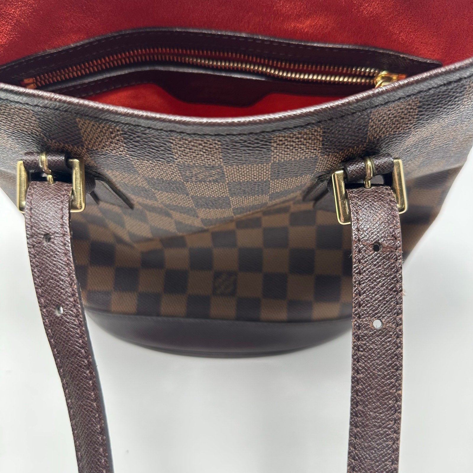 Louis Vuitton LV Damier Ebene Marais Bucket Tote Bag