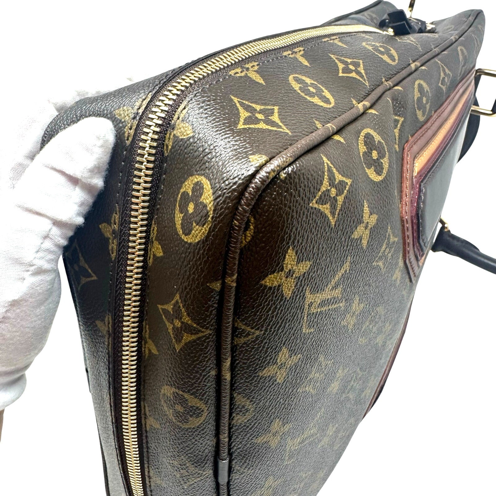 Louis Vuitton LV Monogram Bequia Porte Documents Vertical Bag