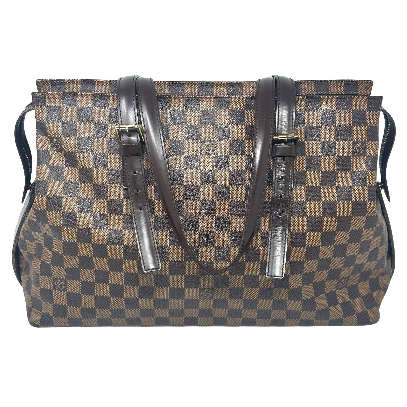 Louis Vuitton LV Tote Bag Chelsea Ebene Brown Damier