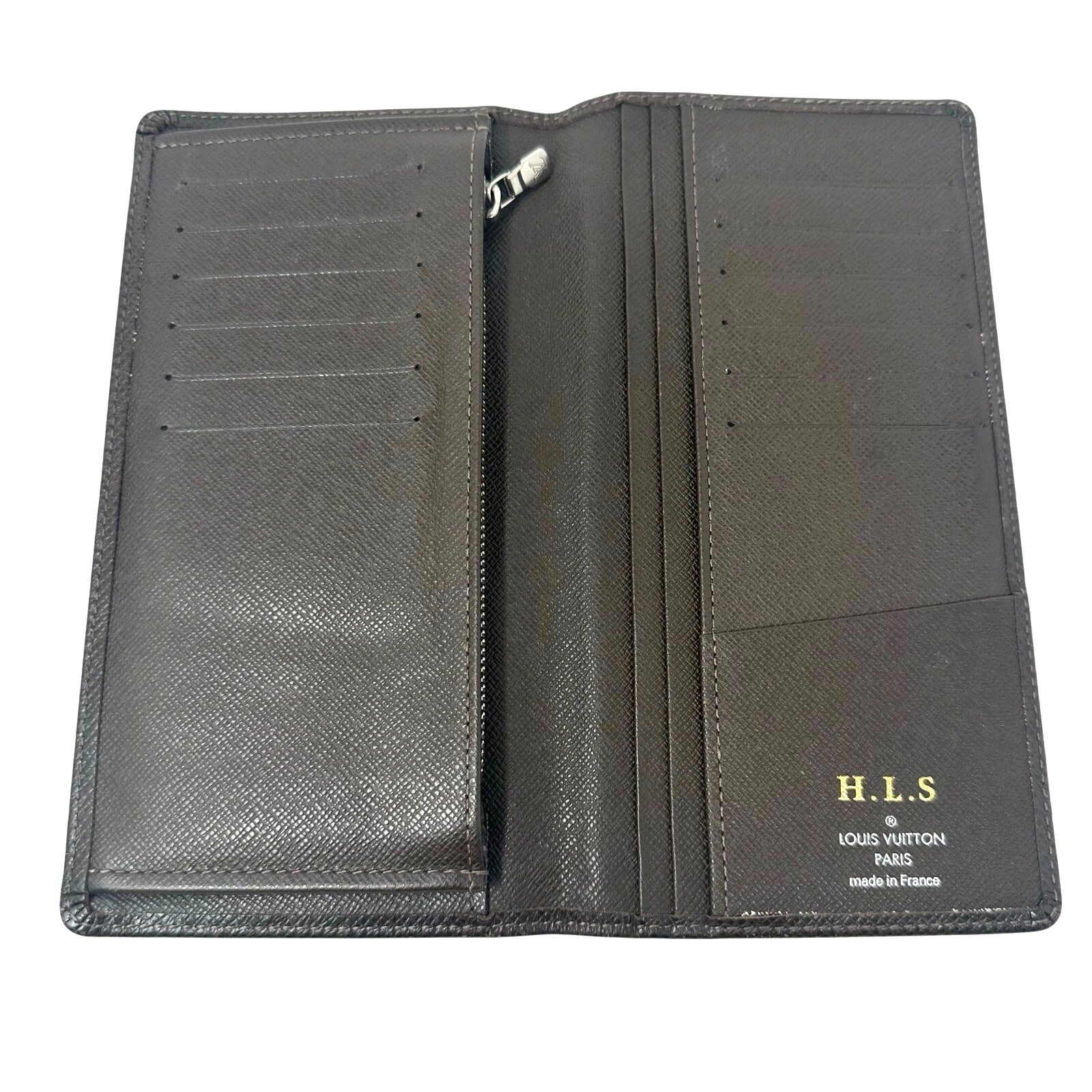 Louis Vuitton LV Taiga Leather Brazza Wallet Checkbook Holder Brown