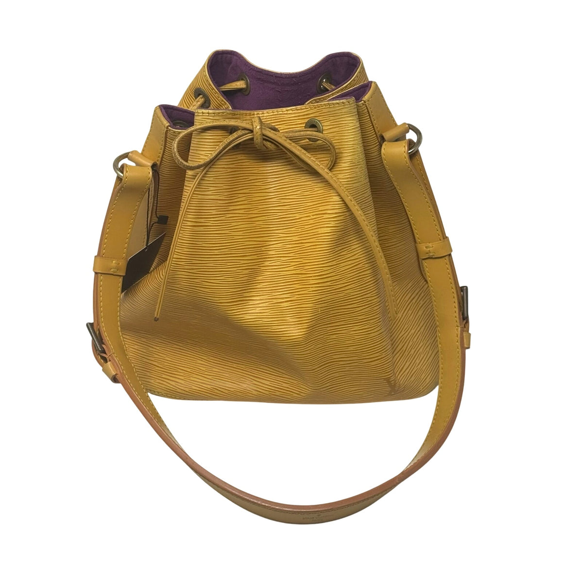 Louis Vuitton LV Petit Noe Epi Yellow Bag Drawstring Bucket Shoulder B