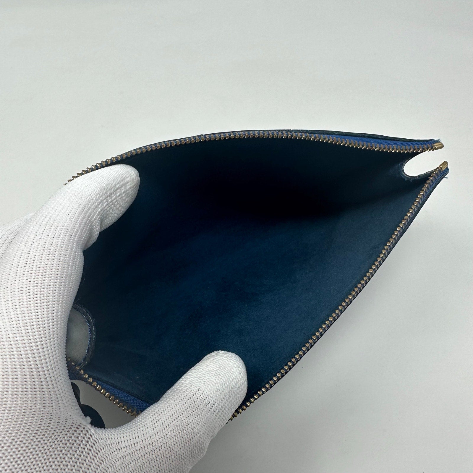 Louis Vuitton LV Blue Epi Leather Pochette Accessoires Pouch