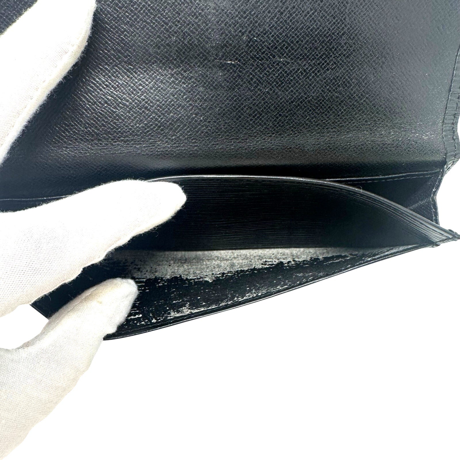Louis Vuitton LV Epi Leather Checkbook Holder Bifold Black