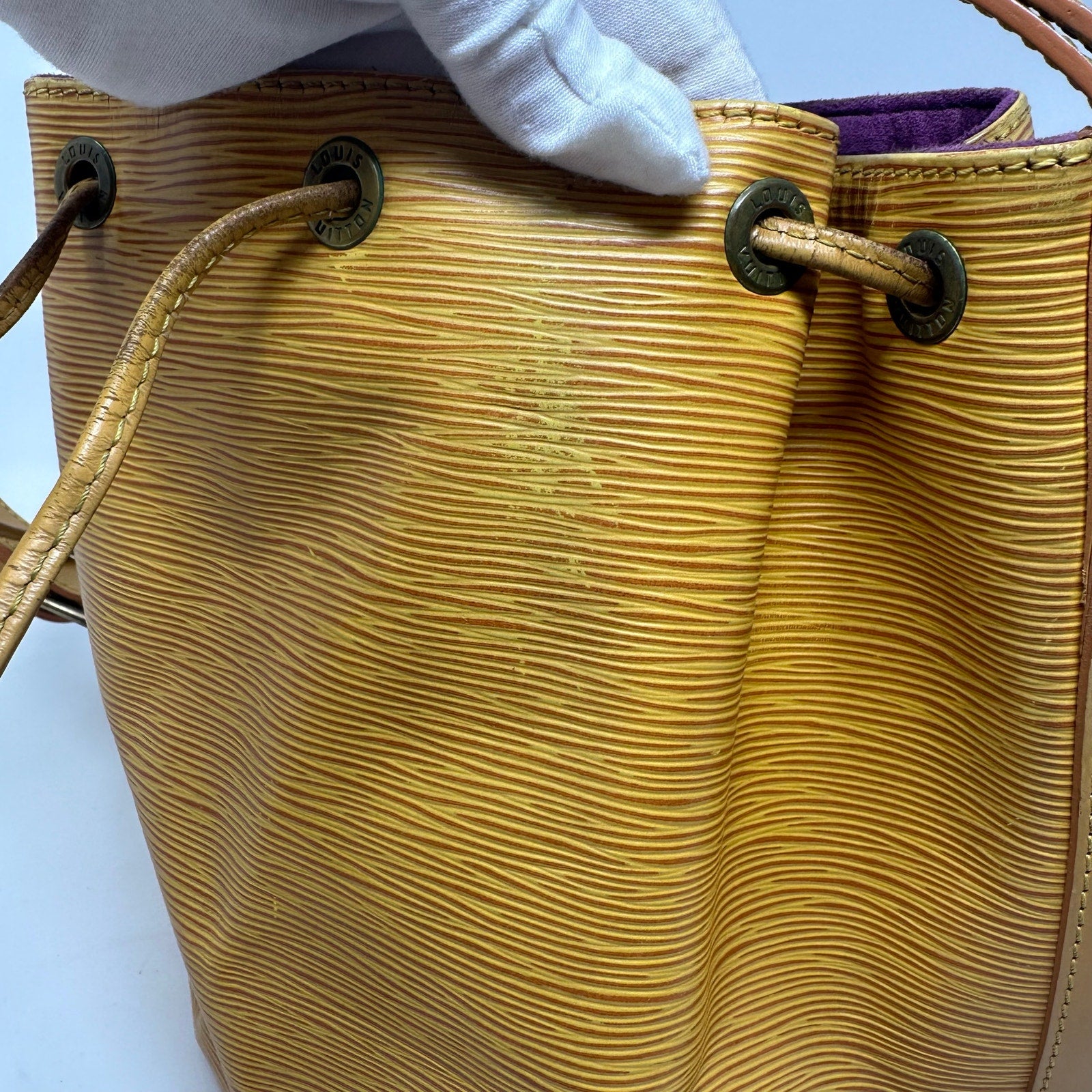 Louis Vuitton LV Petit Noe Epi Yellow Bag Drawstring Bucket Shoulder Bag