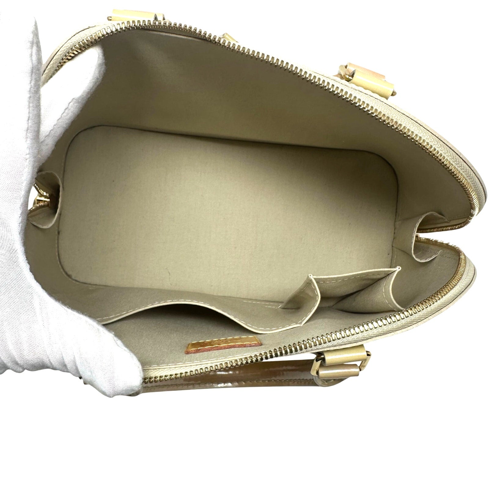 Louis Vuitton LV Monogram Vernis Alma PM Butter Yellow
