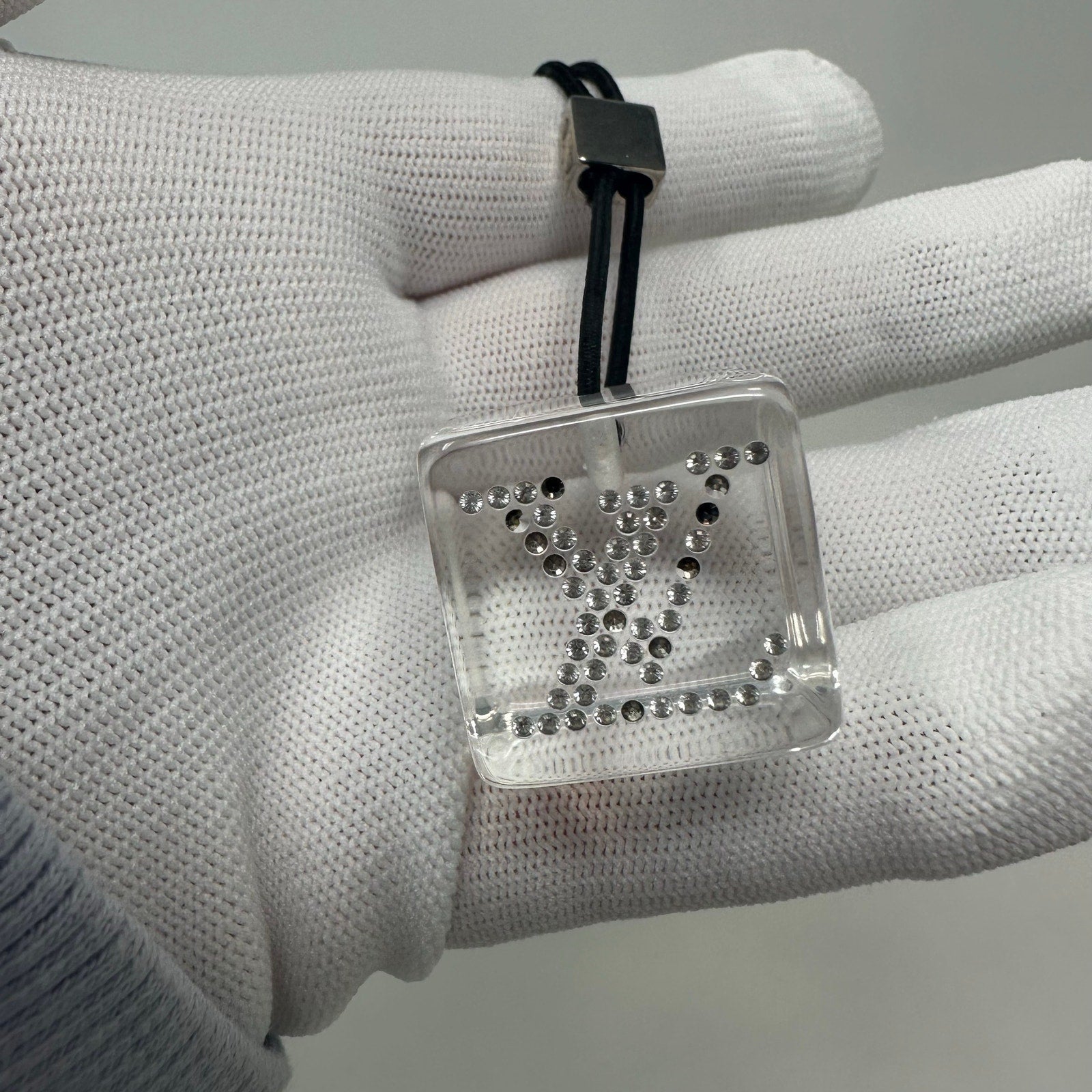 Louis Vuitton LV Transparent Hair Tie Bobbles Silver Clear