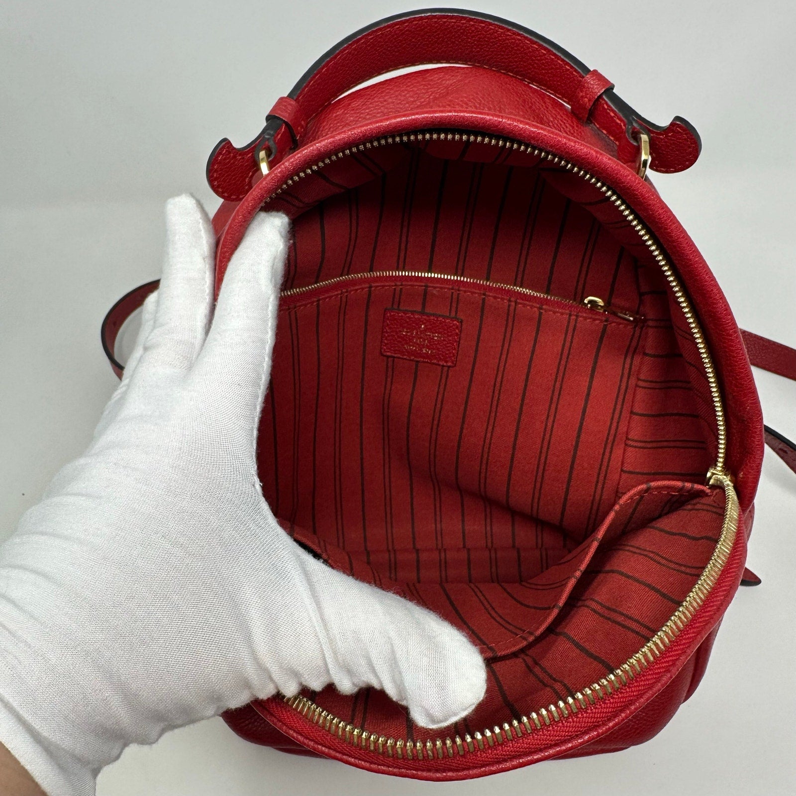 Louis Vuitton LV Empriente Leather Sorbonne Backpack MM Cerise Cherry Red Mini Backpack Bag