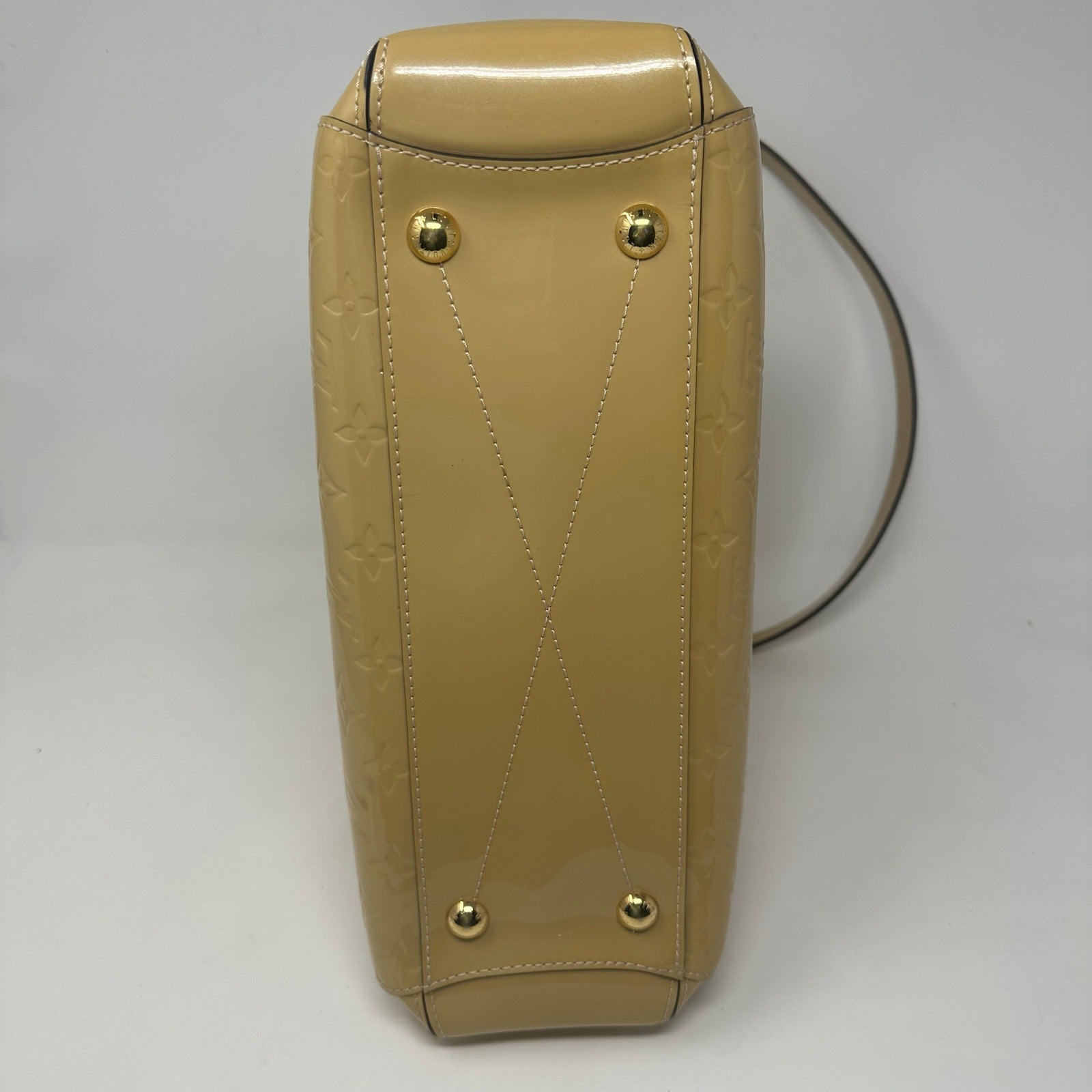 Louis Vuitton LV Vernis Monogram Montaigne Bag Cream Yellow