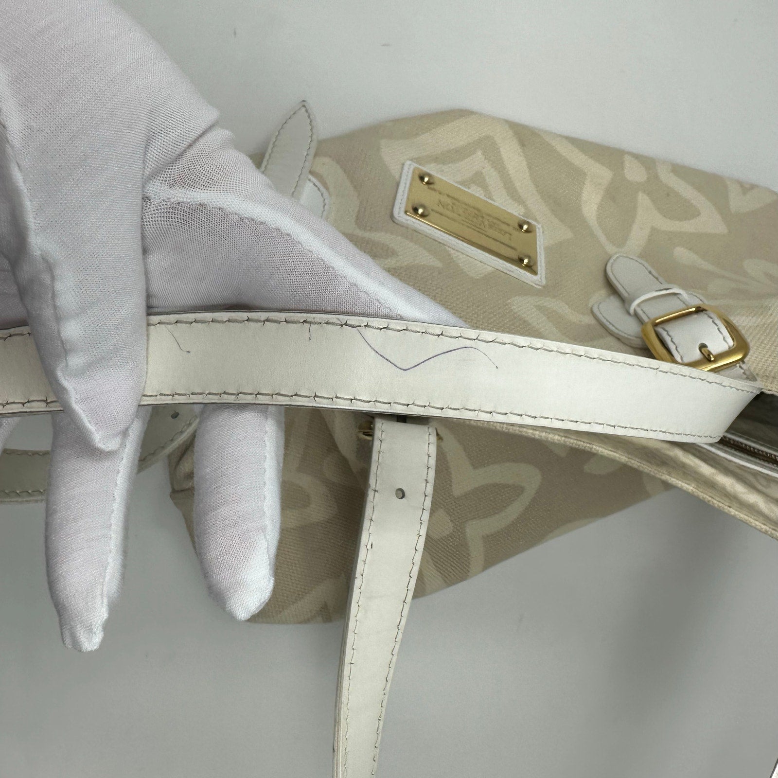 Louis Vuitton LV Tahitienne Cabas PM Tote Shoulder Bag Neutrals Beige Canvas