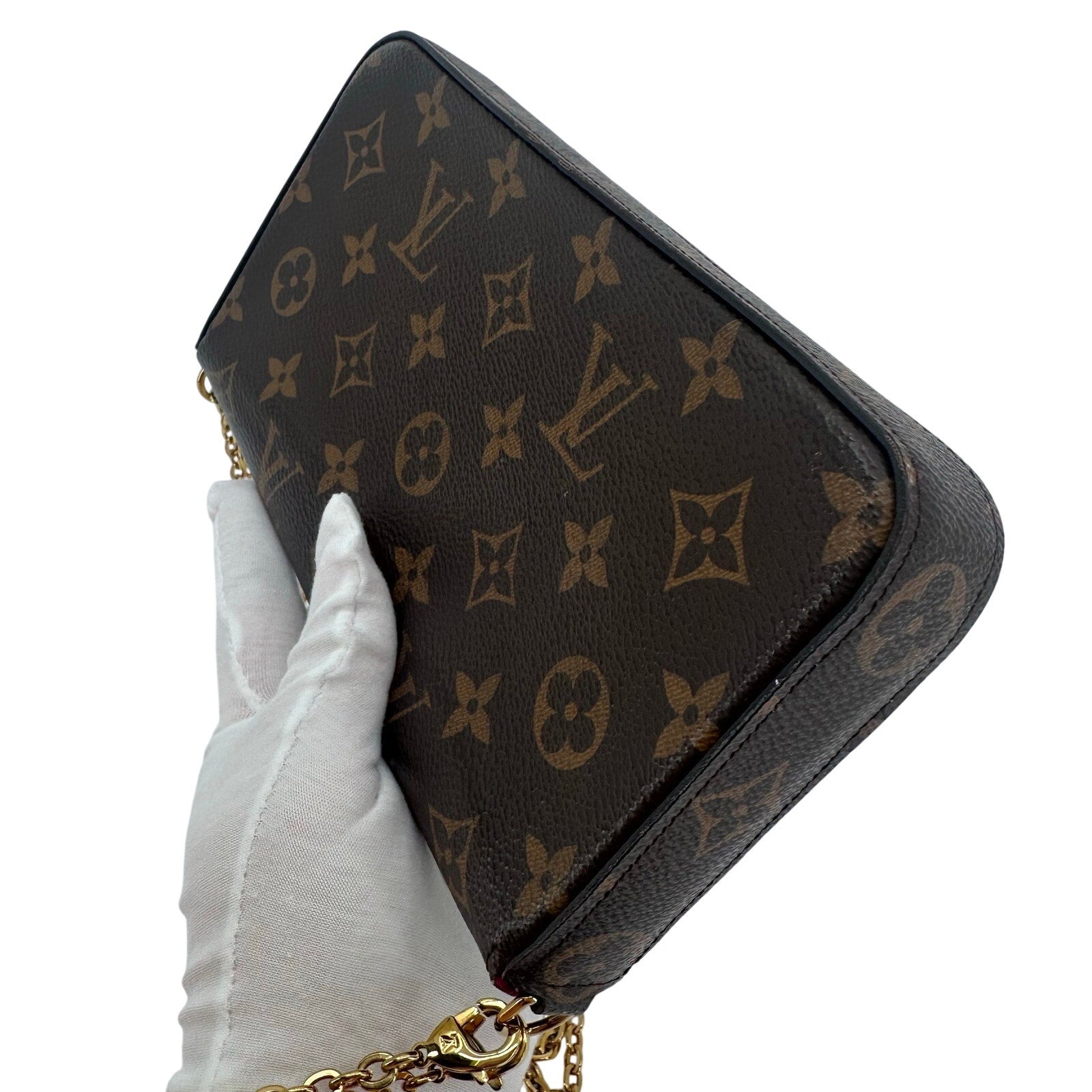 Louis Vuitton LV Monogram Felicie Pochette Crossbody Bag Full Inclusion