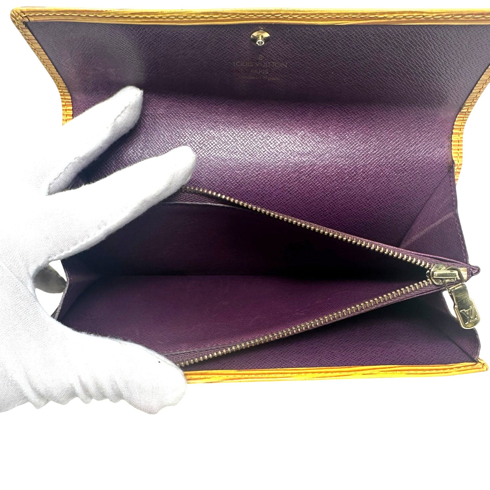 Louis Vuitton LV Epi Leather Sarah Wallet Yellow