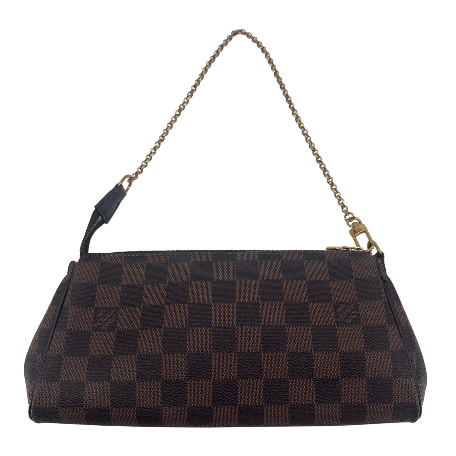 Louis Vuitton LV Damier Ebene Eva Pochette Clutch Crossbody Bag Full Set