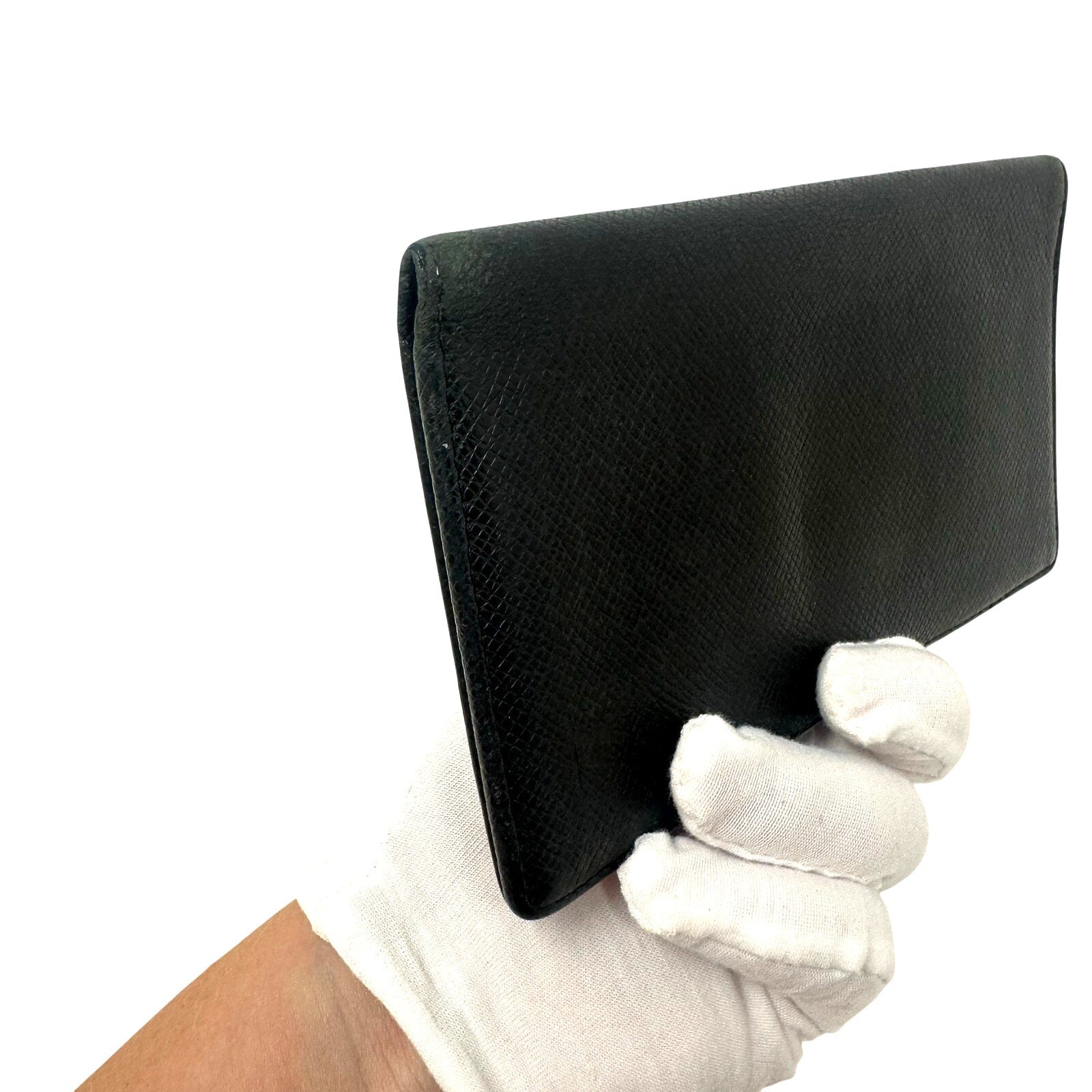 Louis Vuitton LV Taiga Leather Portefeuille Brazza Ardoise Men's Wallet Black