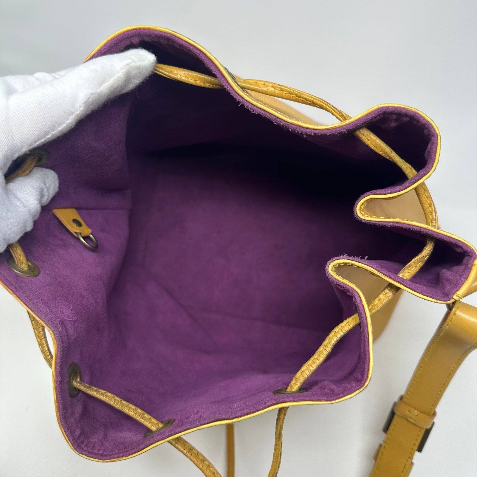 Louis Vuitton LV Petit Noe Epi Yellow Bag Drawstring Bucket Shoulder Bag