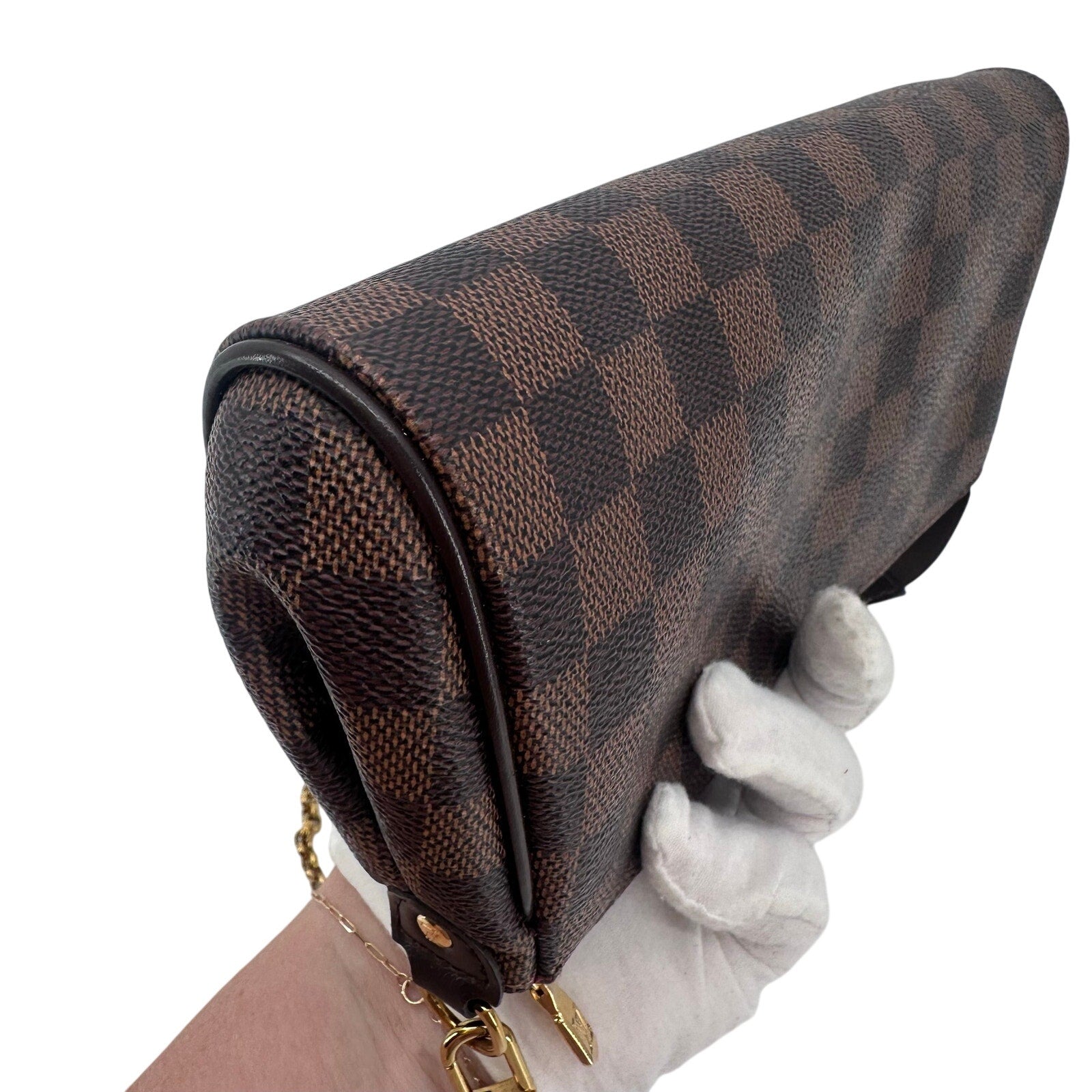 Louis Vuitton LV Damier Ebene Eva Pochette Clutch Crossbody Bag Full Set