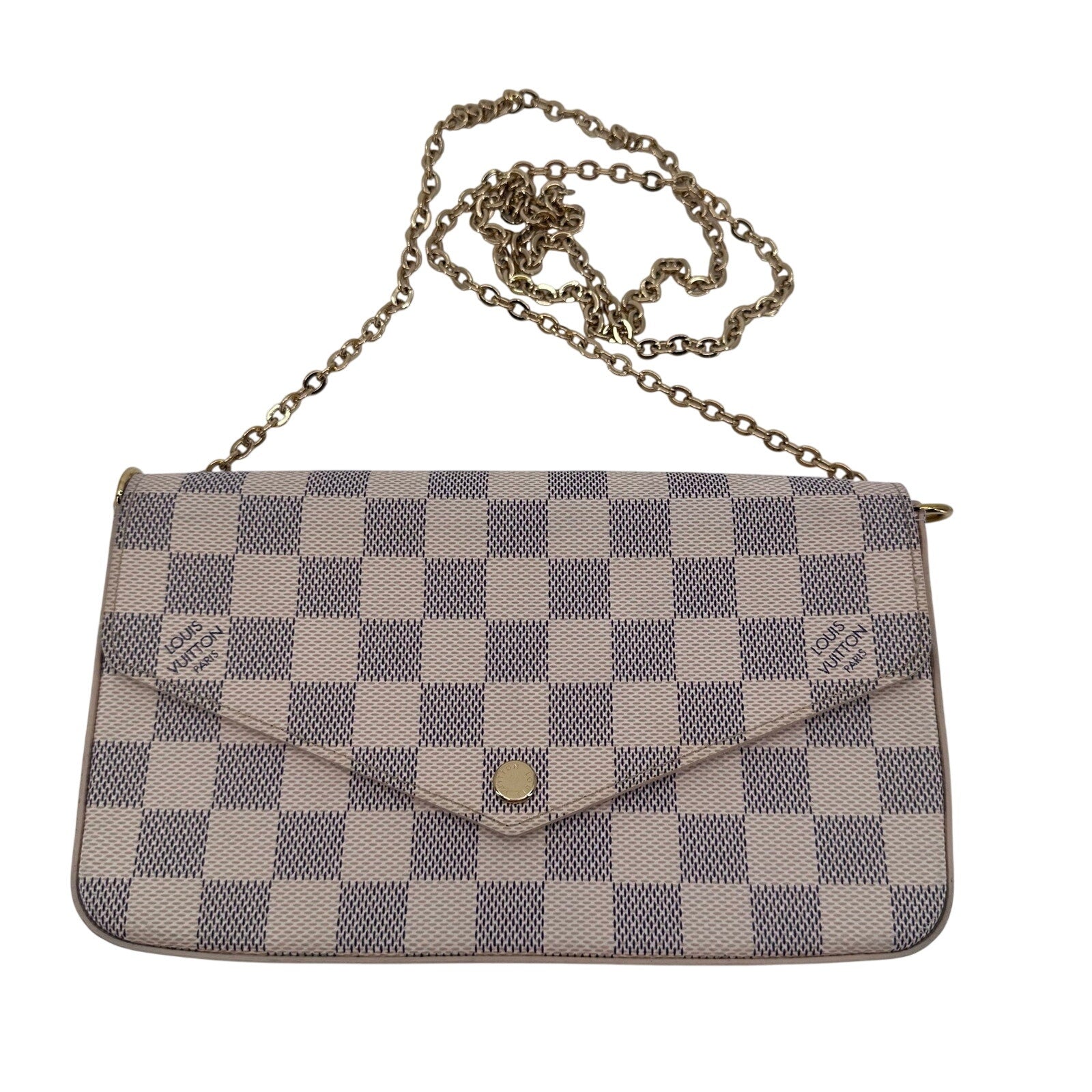 Louis Vuitton LV Damier Azur Felicie Pochette Crossbody Bag Full Set